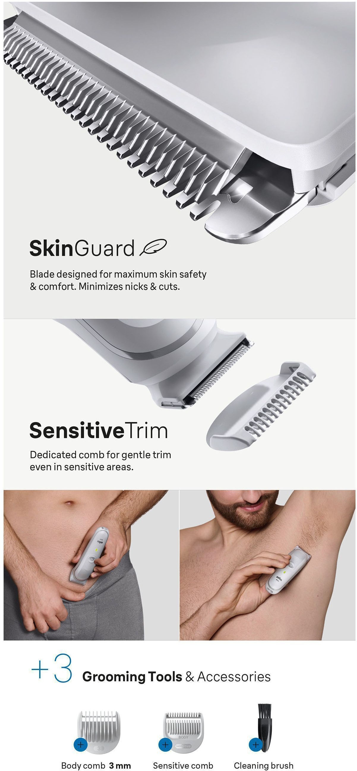 Braun Haarschneider »Bodygroomer BG3530«, Extra Hautschutz, 80 Min Akkulaufzeit, wasserdicht