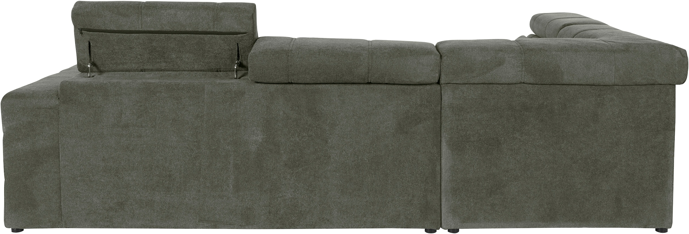 DOMO collection Ecksofa »Brandon L-Form, auch in Leder«, inklusive Kopfteilverstellung, wahlweise mit Sitztiefenverstellung