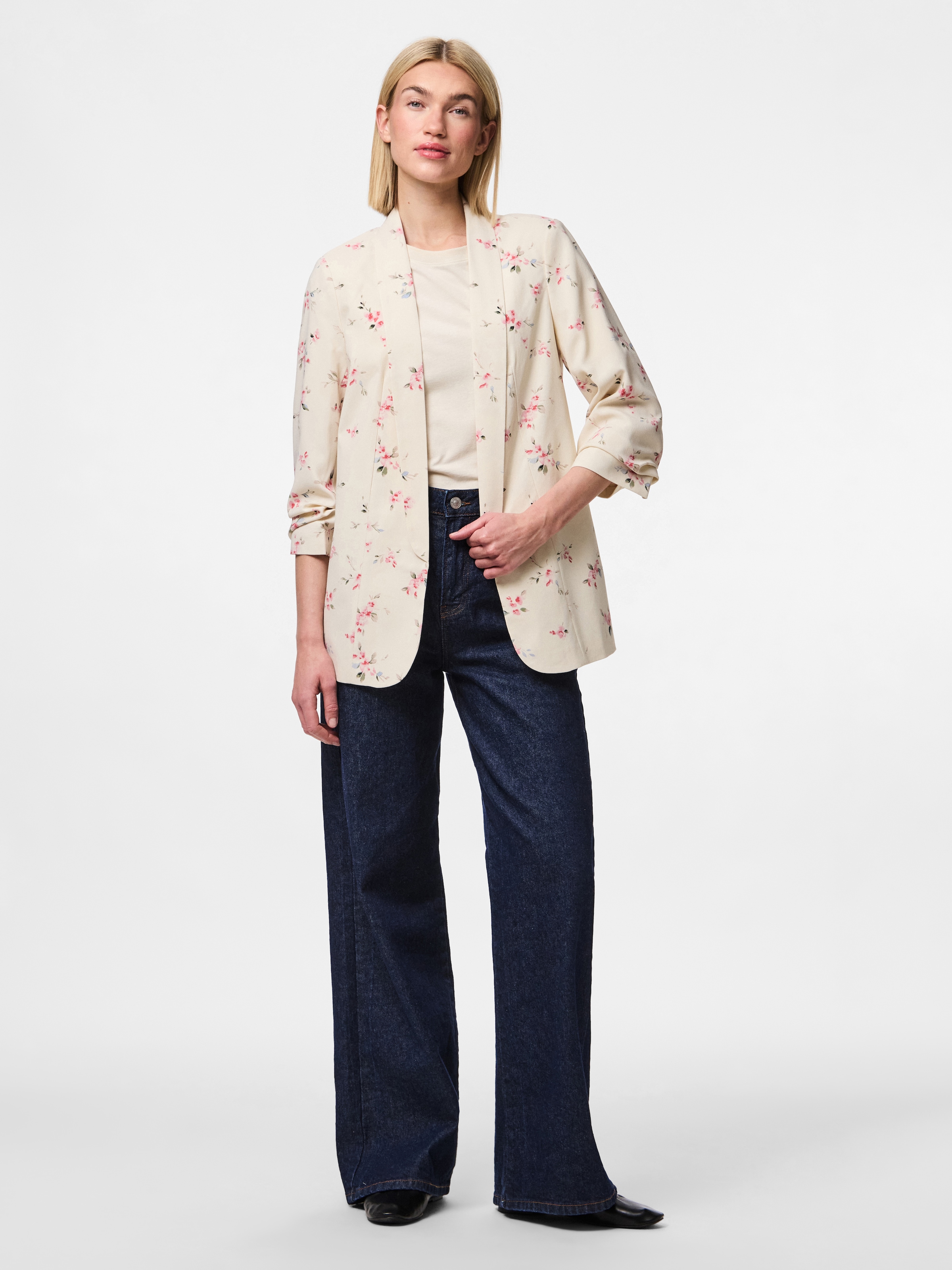 pieces Blusenblazer »PCBOSELLA 3/4 PRINTED BLAZER NOOS«, mit 3/4 Ärmel