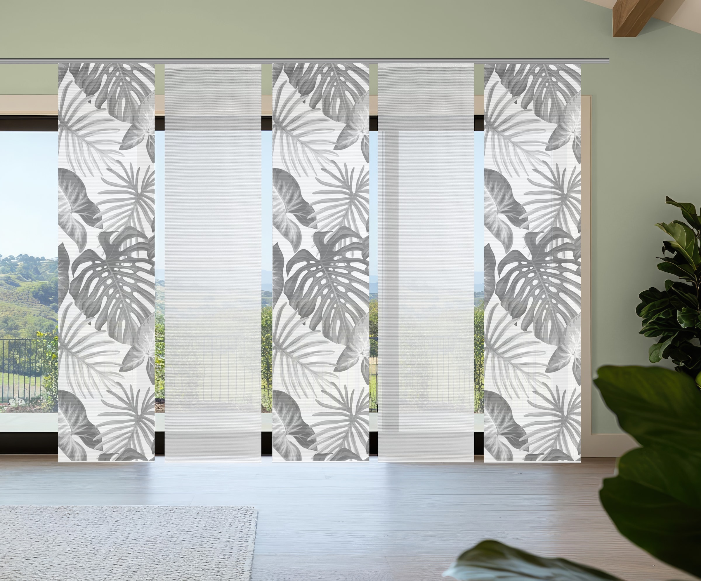 Vision S Schiebegardine »SANJA« Paneelwagen 5 Stk. tlg. Schiebevorhang,Bamb günstig online kaufen