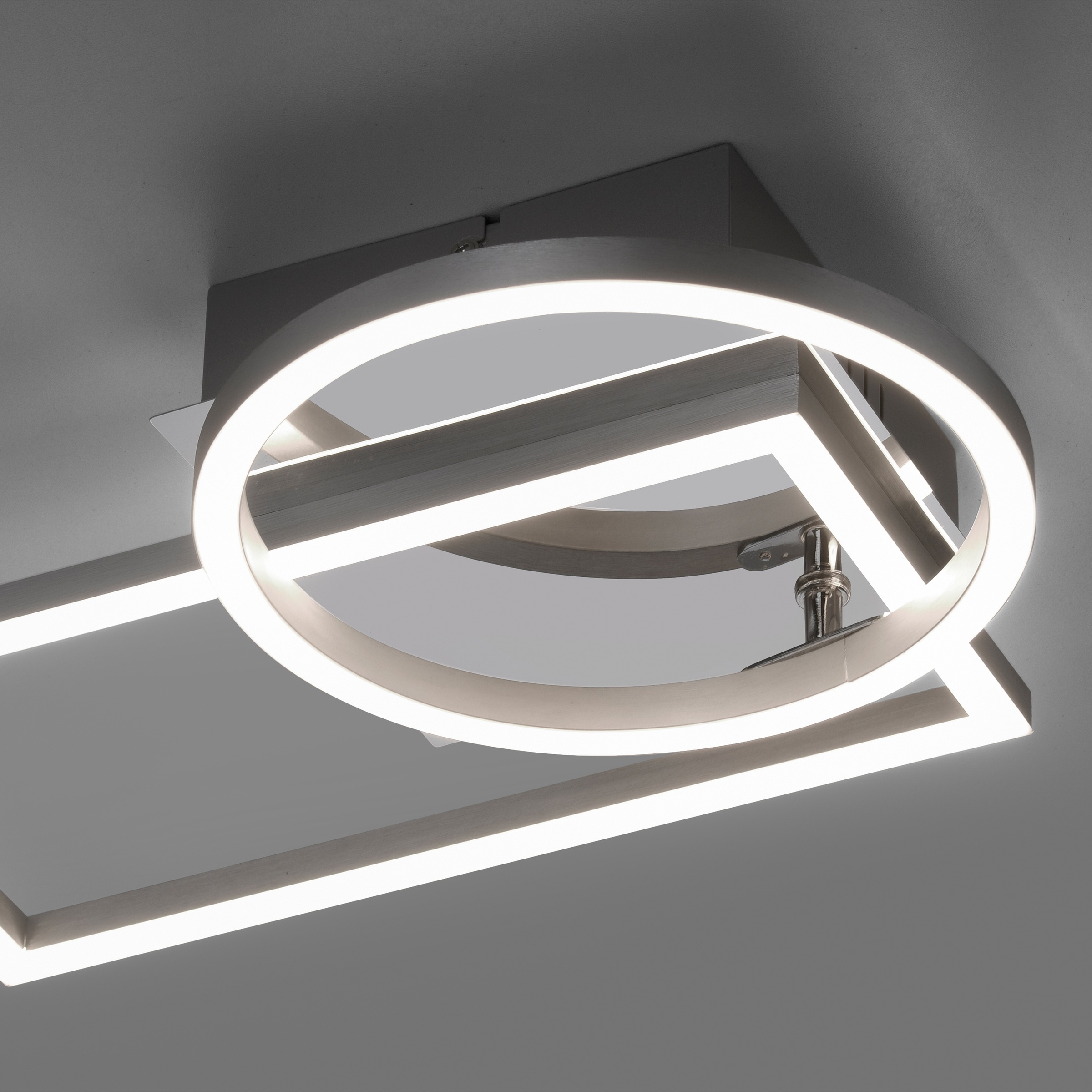 my home LED Deckenleuchte »Jorvin«, 2 flammig, Leuchtmittel LED-Modul | LED fest integriert, Moderne Deckenlampe stahl L37 x 26 cm, schwenkbar, flache Bauform