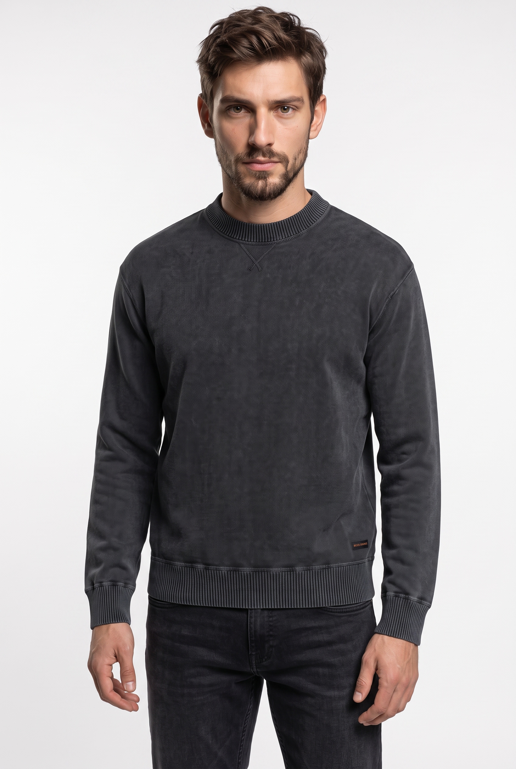 BOSS ORANGE Strickpullover »Akapulko« Relaxed Fit, reine Baumwolle, moderner Used-Effekt