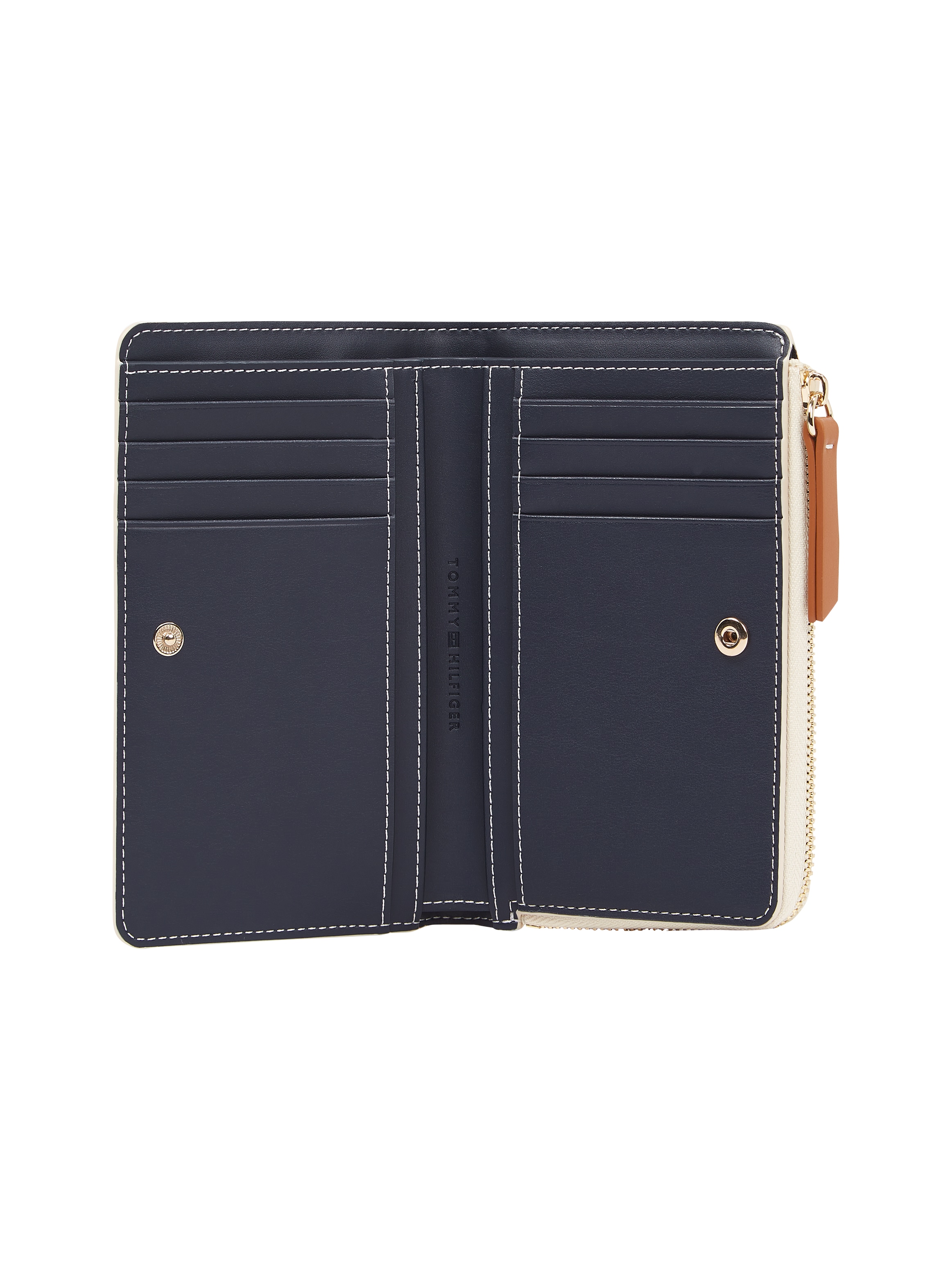Tommy Hilfiger Geldbörse »TH MONOPLAY LEATHER MED 7 WALLET«, Damen Geldbeutel, Portemonnaie mit Allover-Logodruck