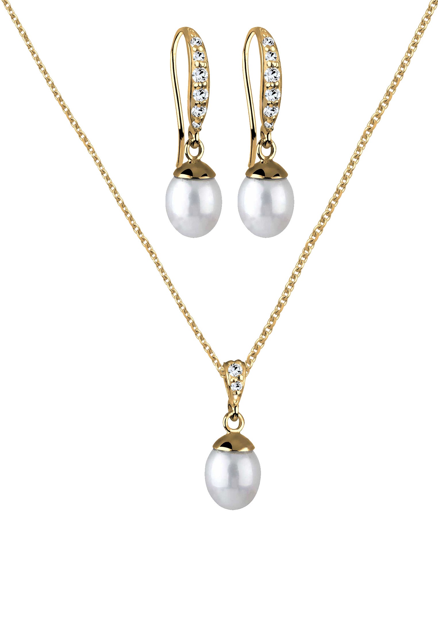 Elli Schmuckset »Elegant Perle Kristalle 925 Silber« ()