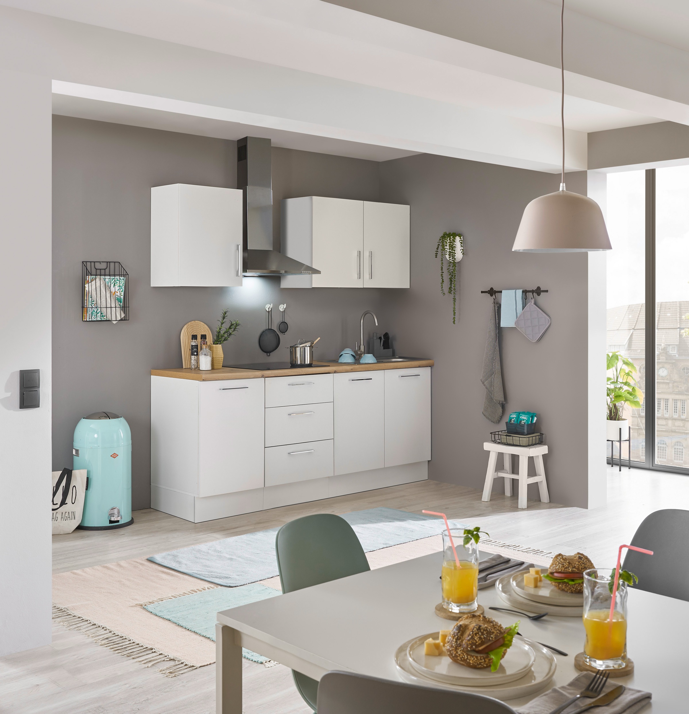 BASIC by Balculina Küchenzeile »Turin«, Breite 210 cm, ohne E-Geräte, mit S günstig online kaufen