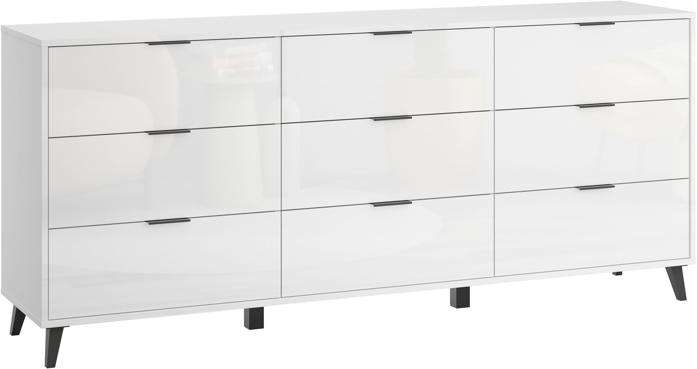 OTTO home Sideboard »Oslo, B/H/T: 180/76/39,5 cm« 9 Schubladen, schwarze Metallgriffe, viel Stauraum