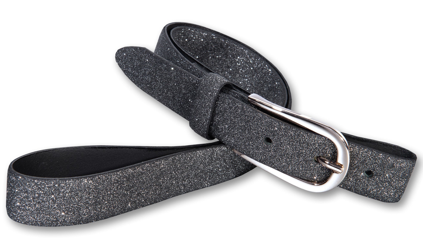 Silbergift Ledergürtel »Ledergürtel mit prickelnder Optik in schmalem Style«