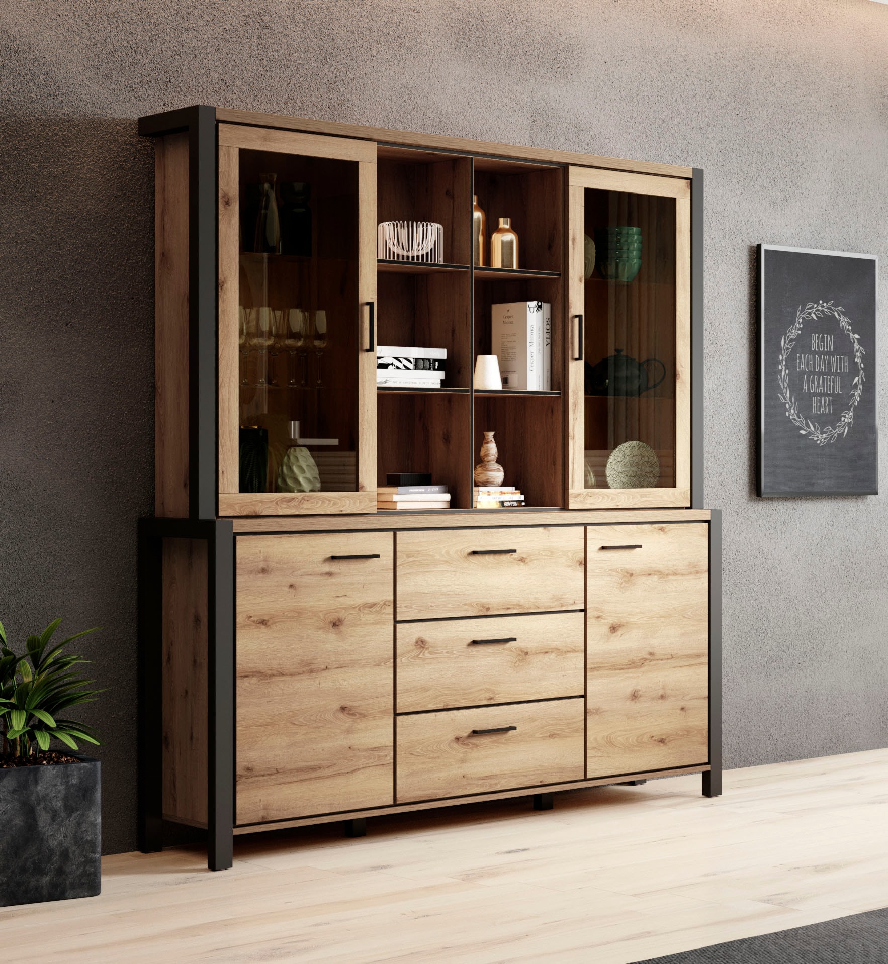 Home affaire Buffet »Aktiv«, (B/T/H): 180/40,5/200 cm