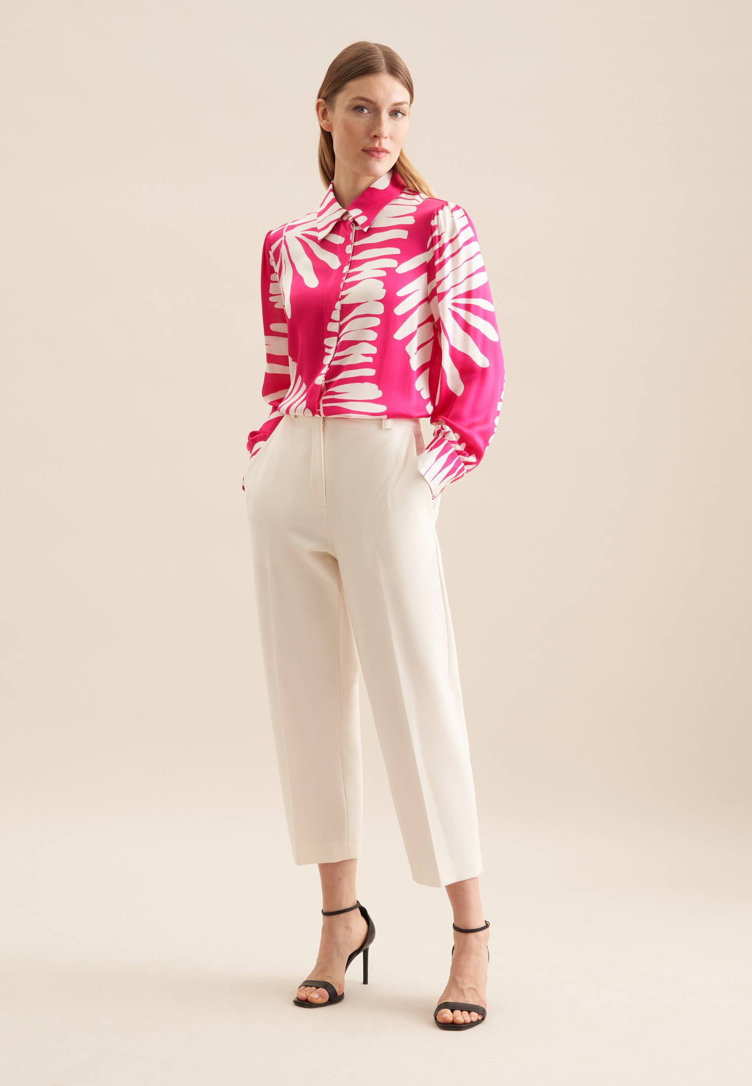 seidensticker Hemdbluse »Schwarze Rose« 1/1 Kragen Blätter