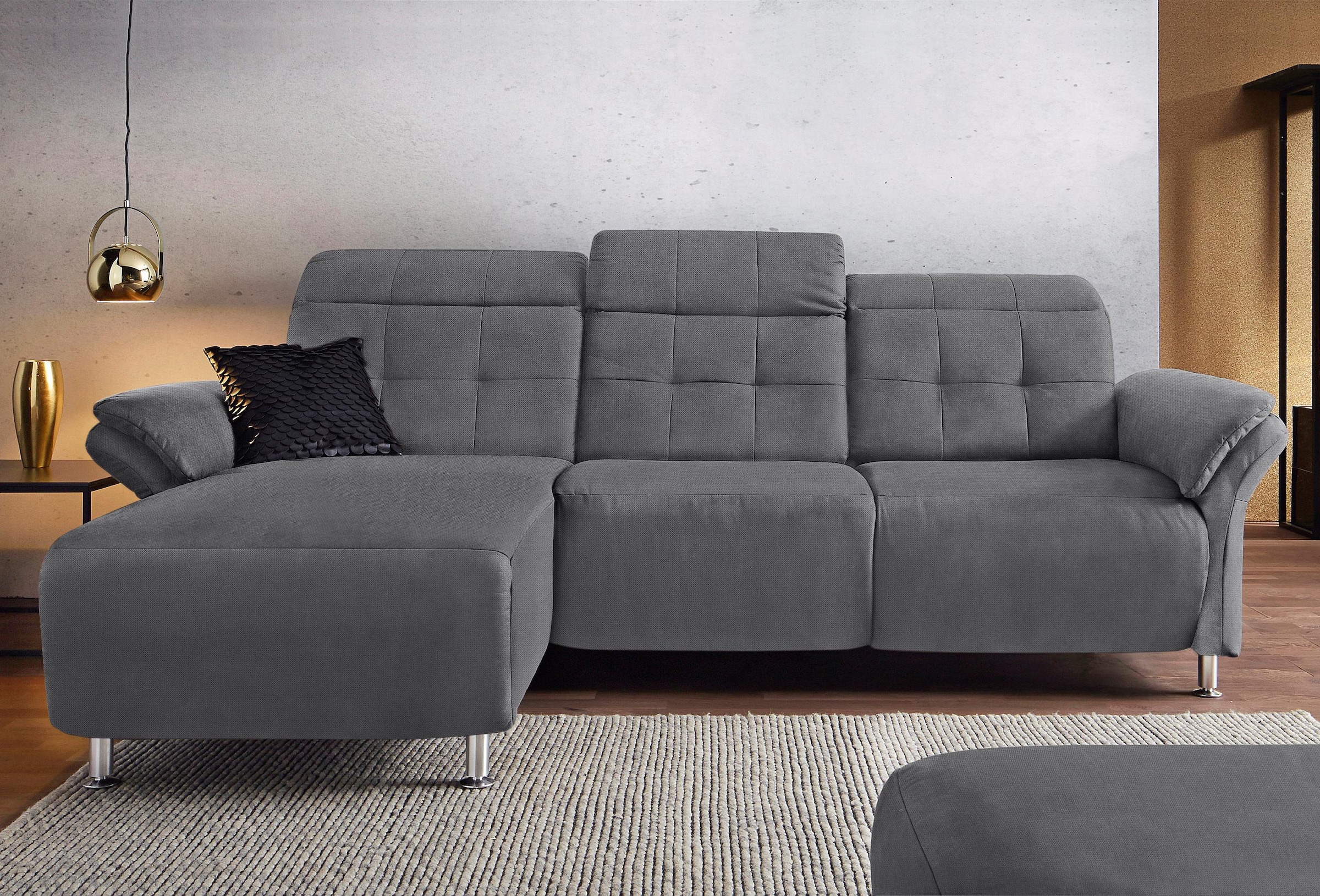 Home affaire Ecksofa »Manhattan L-Form« 2 Sitze mit elektrischer Relaxfunkt günstig online kaufen