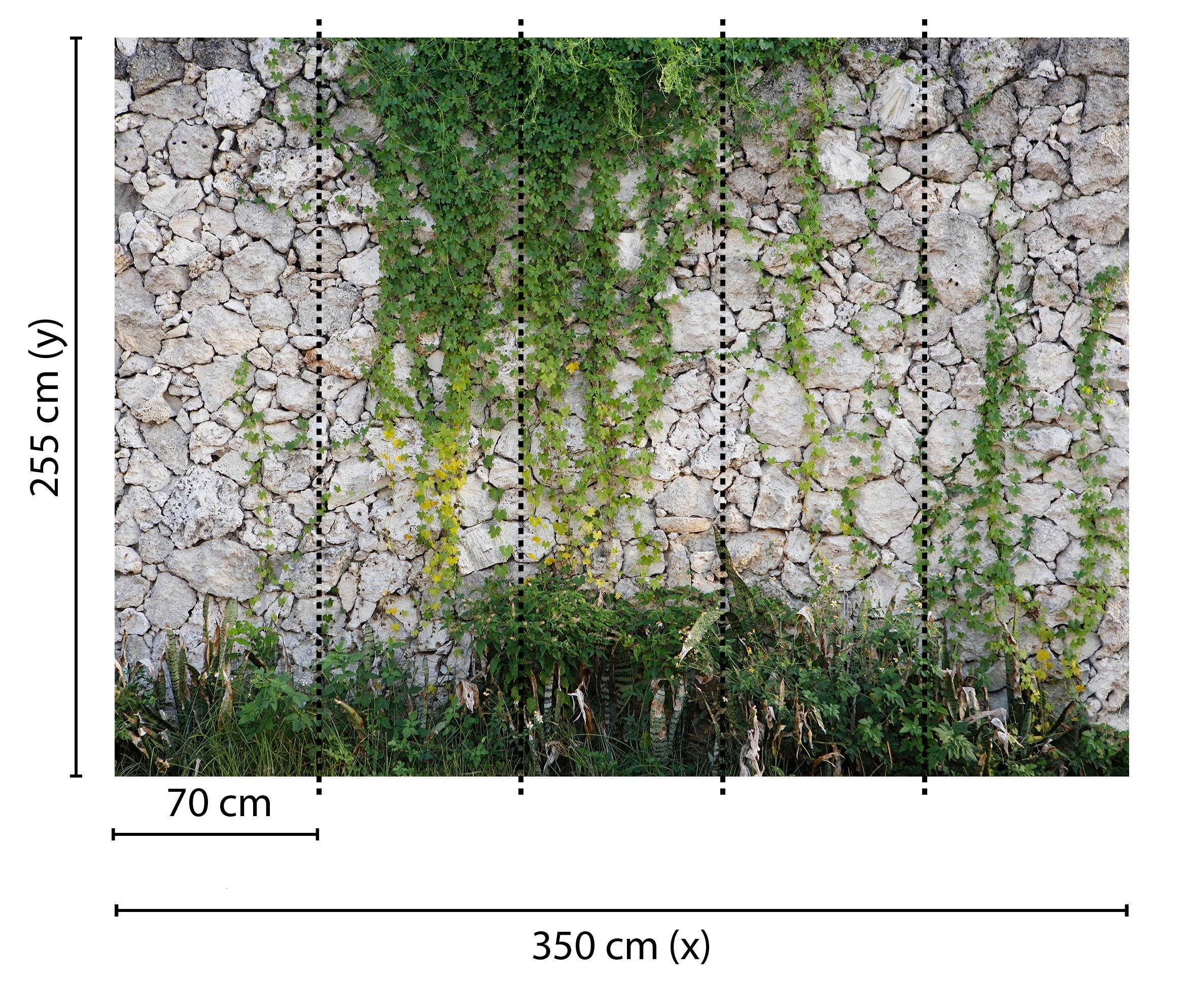 living walls Fototapete »Designwalls Stone Wall«, Vlies, Wand, Schräge, Decke