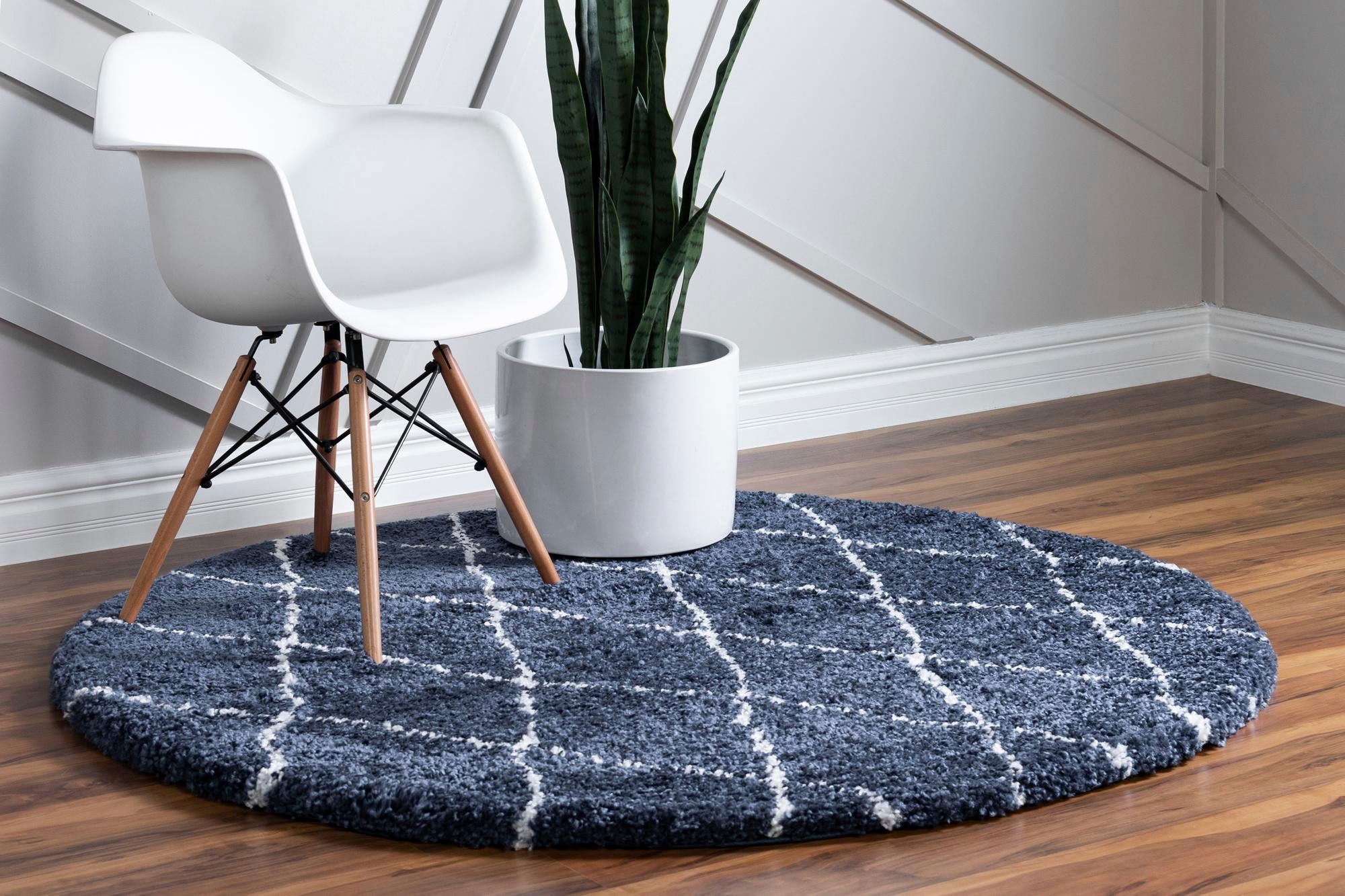 Myflair Möbel & Accessoires Hochflor-Teppich »Temara Shag Lagerräumung«, rund, 51 mm Höhe, gewebt, Rauten Design, weich & kuschelig