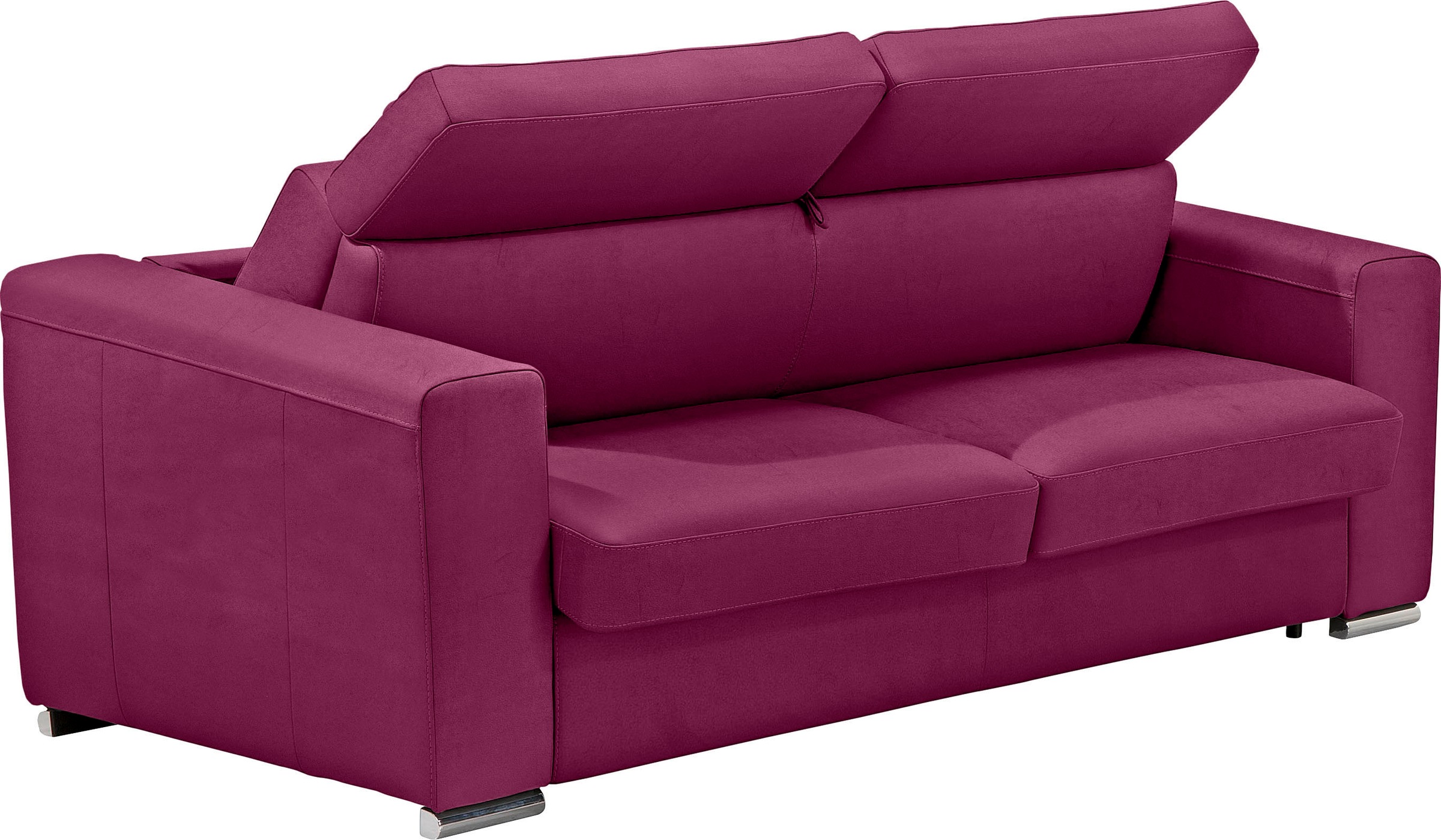 Egoitaliano Schlafsofa »Cabiria, Design und super Sitz- und Liegekomfort«, Sofa inkl. Schlaffunktion, Kopfteile verstellbar, mit Metallfüßen