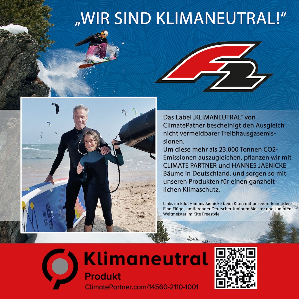 F2 SUP-Board »Prime Sitz + Wendepaddel«, (mit Paddel und Sitz)