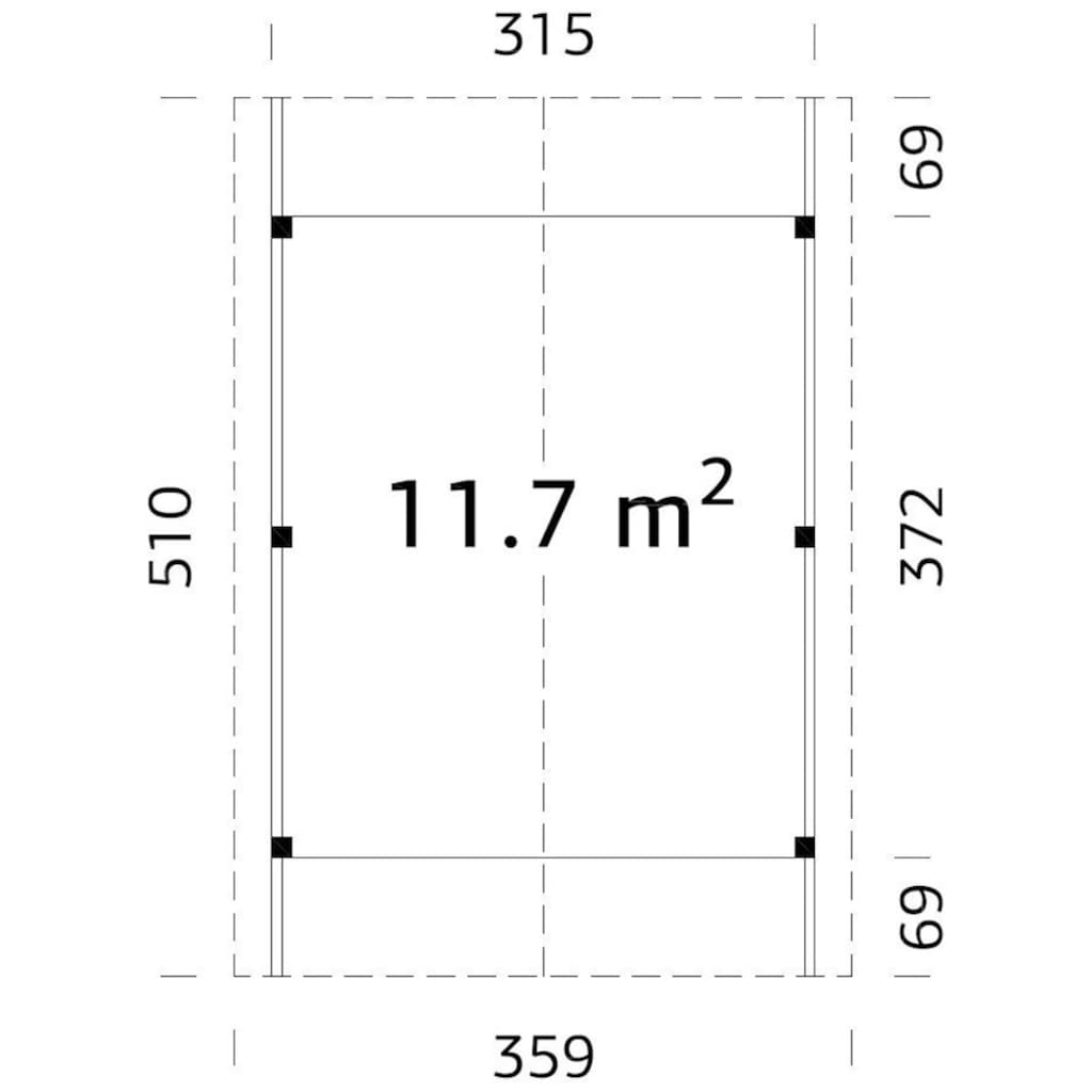 Palmako Einzelcarport »Robert«, Holz, natur