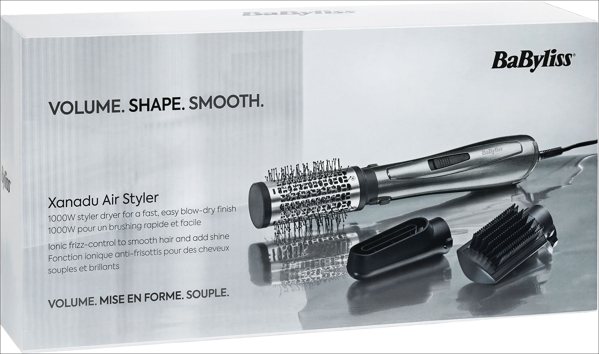 BaByliss Warmluftbürste »Xanadu Warmluftbürste mit 3 Aufsätzen, 1000W, AS261E« 3 Aufsätze Rundbürstenföhn, 3-in-1  Föhnen, Glätten, Volumen, Ionen-Technologie