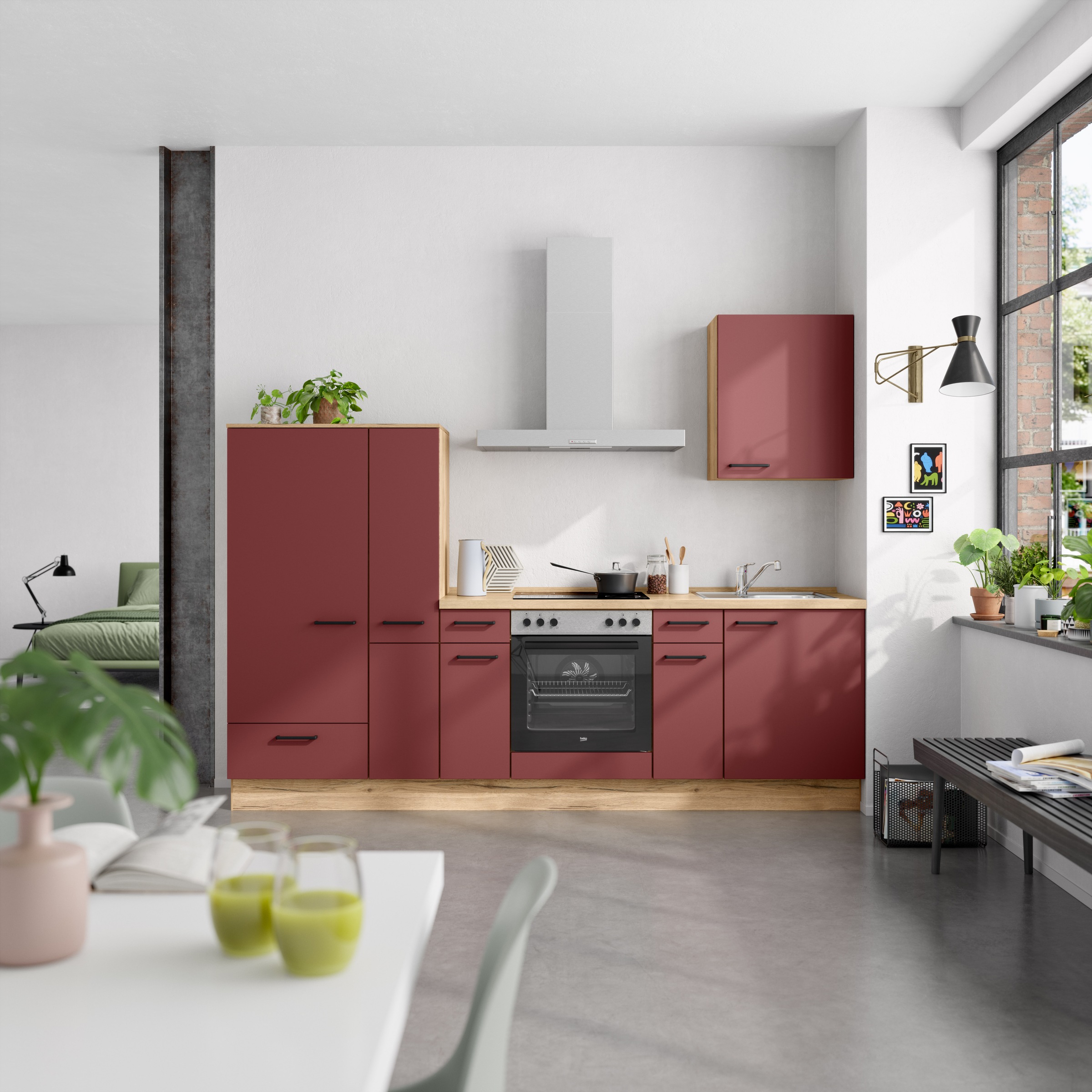 nobilia® Küchenzeile »"Easytouch I"«, vormontiert, Ausrichtung wählbar, Breite 270 cm, wahlw. mit E-Geräten