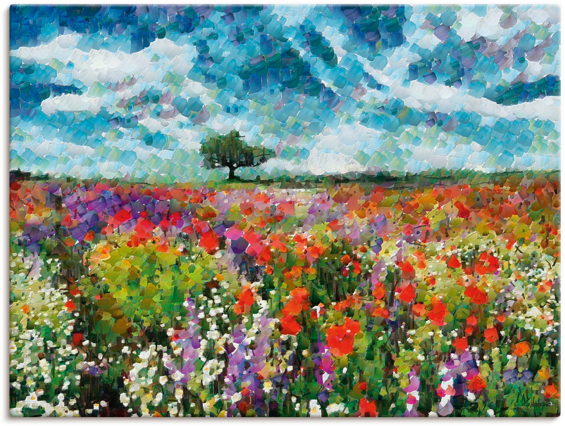 Artland Leinwandbild »Bunte Wiese« Blumenwiese 1 Stk. tlg. auf Keilrahmen g günstig online kaufen