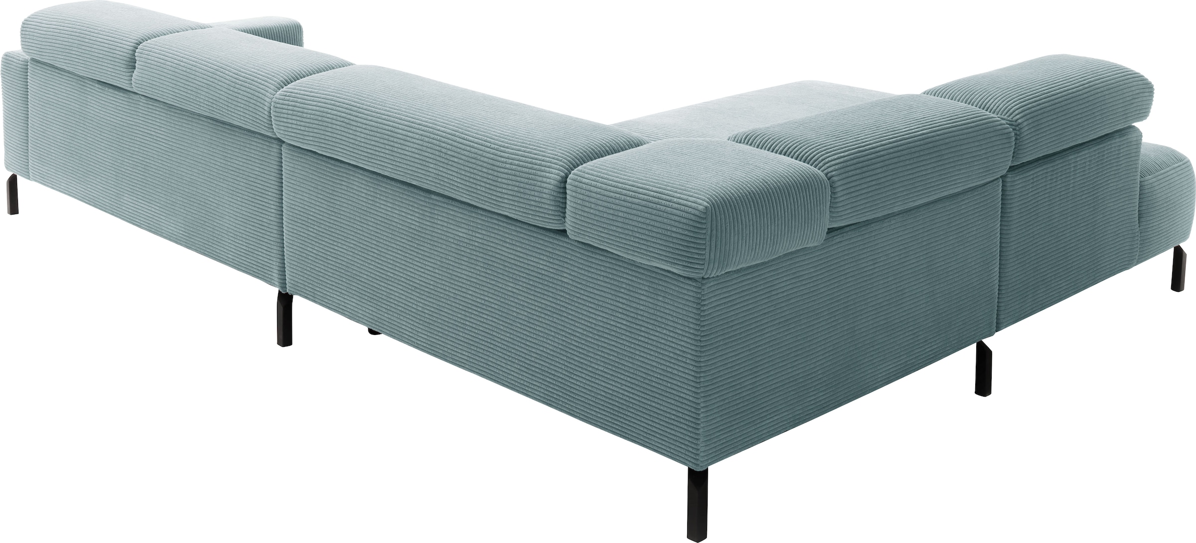 Home affaire Ecksofa »Antonelli, L-Form,  incl. Kopfteilverstellung, Breite 312 cm« ohne Sitztiefenverstellung, in Cord, bleu