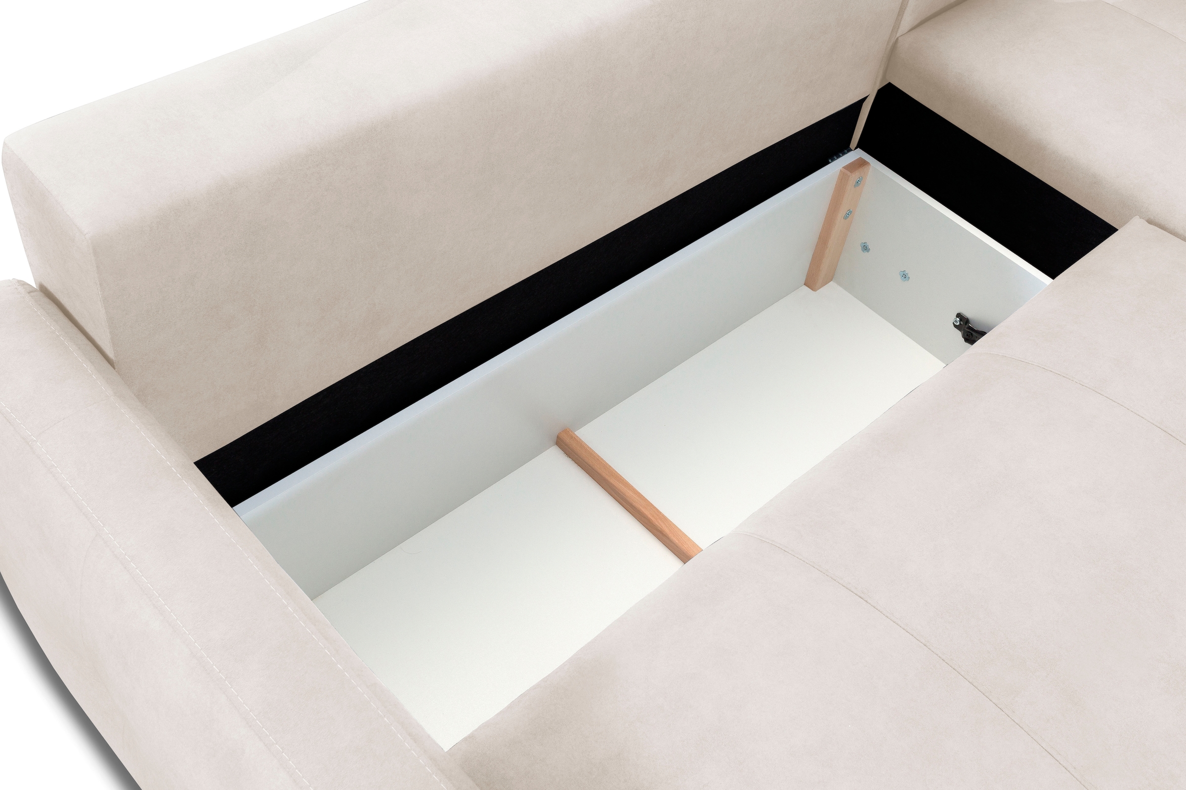 exxpo - sofa fashion Ecksofa »Chester, Boxspring Federkern-Polsterung für bequemeren Sitzkomfort« L-Form, schmale Armlehnen, Bettfunktion u. Bettkasten