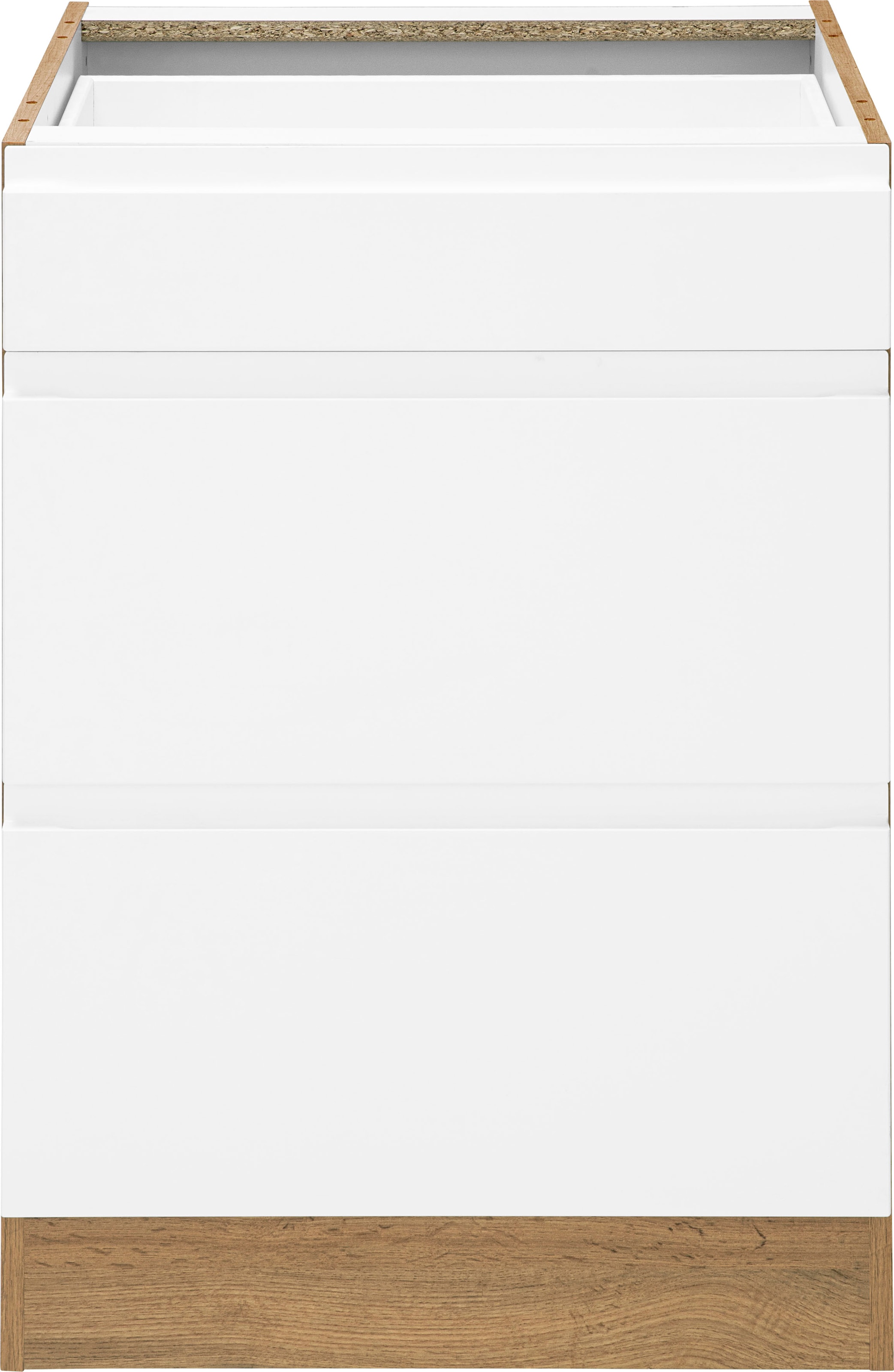 KOCHSTATION Unterschrank »KS-Bruneck« >>Bruneck<< 60 cm breit, für viel Stauraum, hochwertige MDF-Fronten