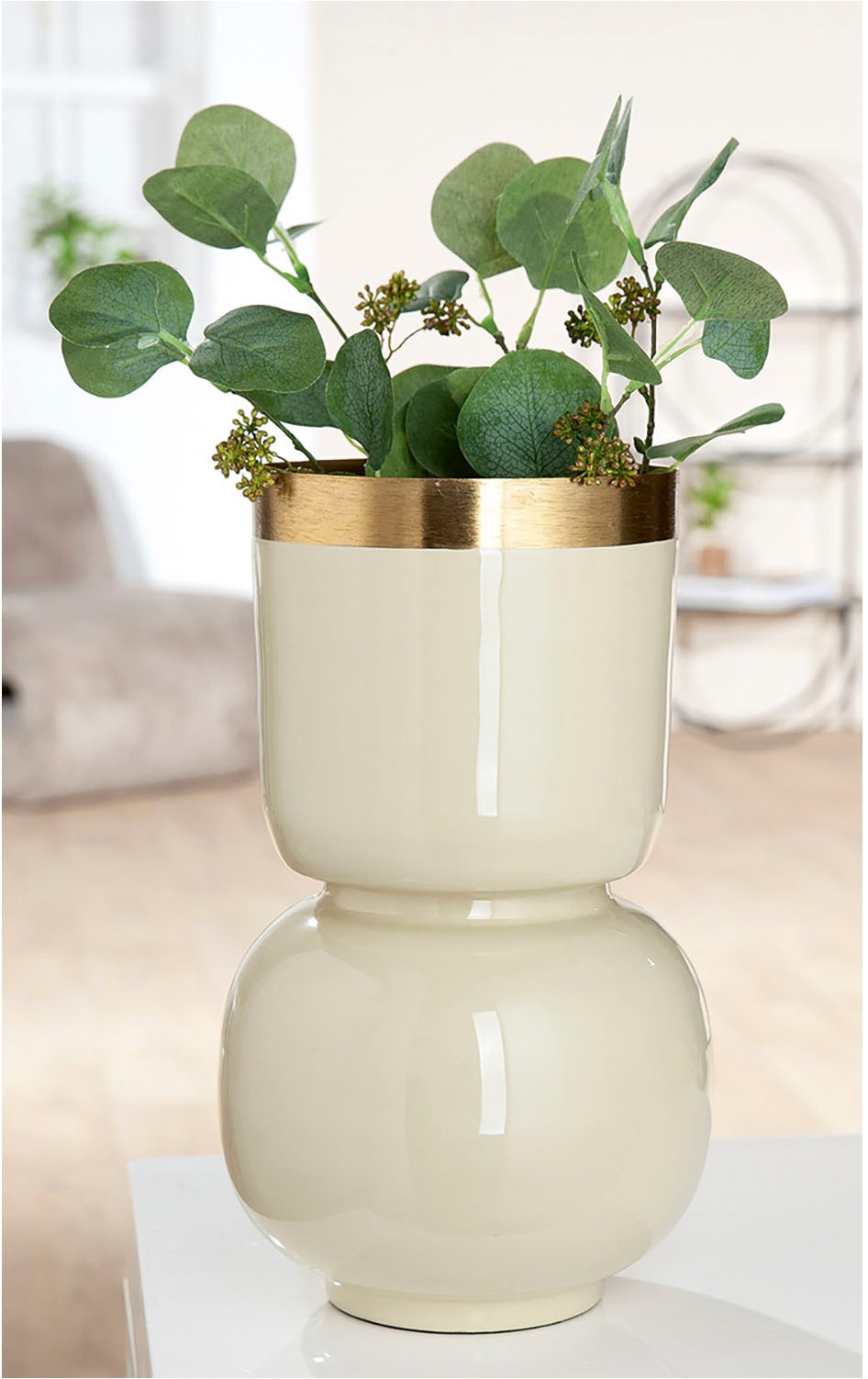 GILDE Tischvase »Vase Roro mit Goldrand«, (1 St.) günstig online kaufen