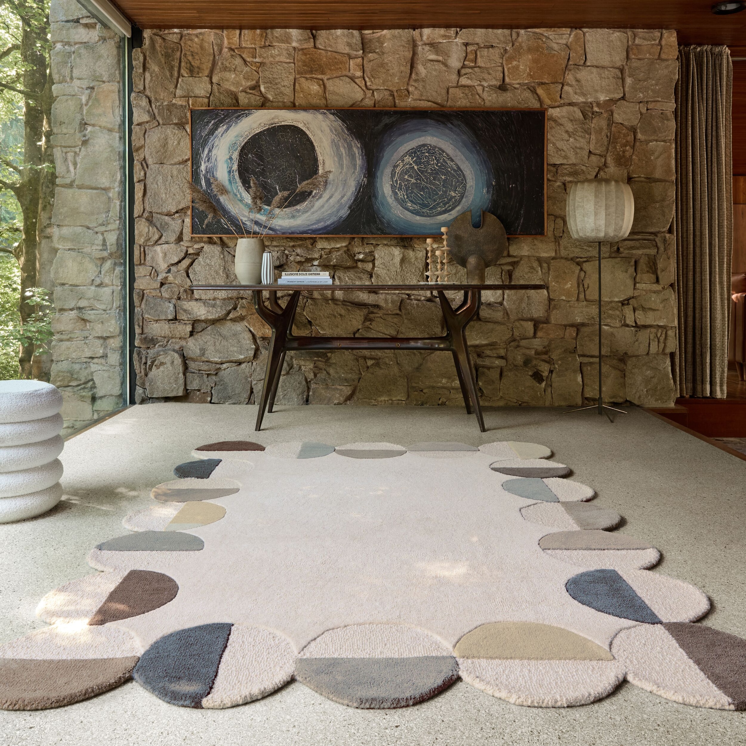 FLAIR RUGS Wollteppich »Mia Scallop«, rechteckig, 12 mm Höhe, in Jakobsmusc günstig online kaufen