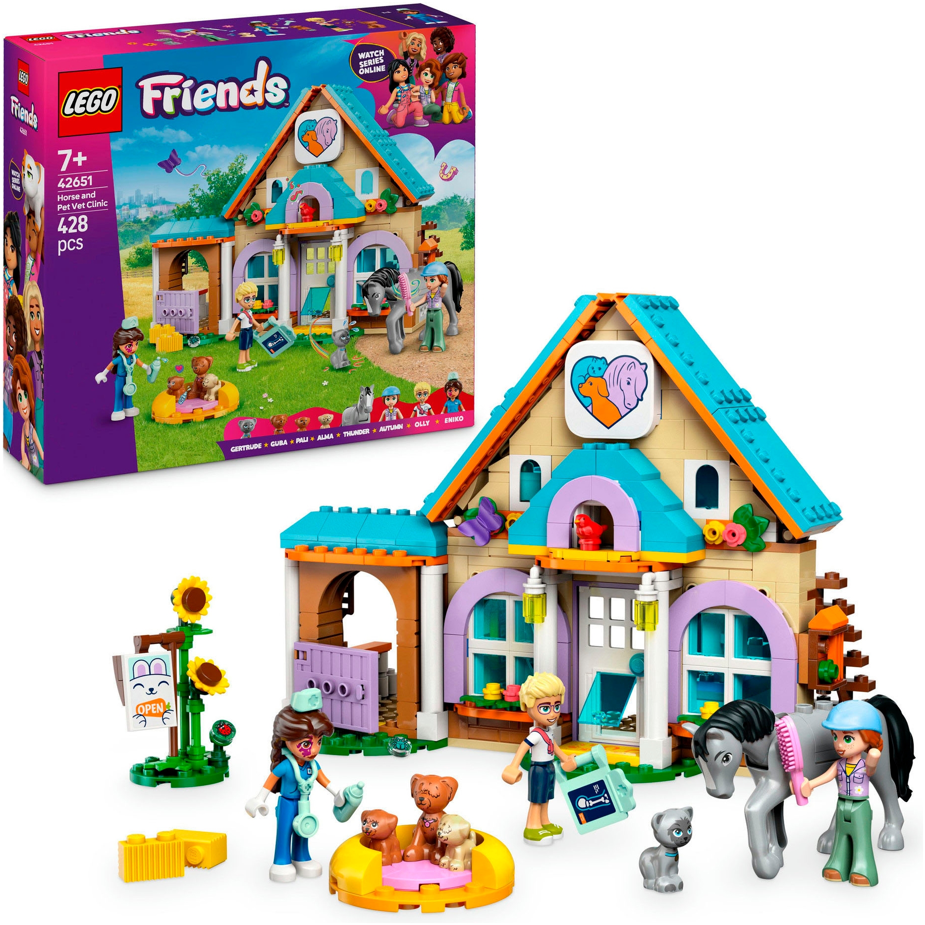 LEGO® Konstruktionsspielsteine »Tierarztpraxis für Pferde und Haustiere (42651), LEGO...