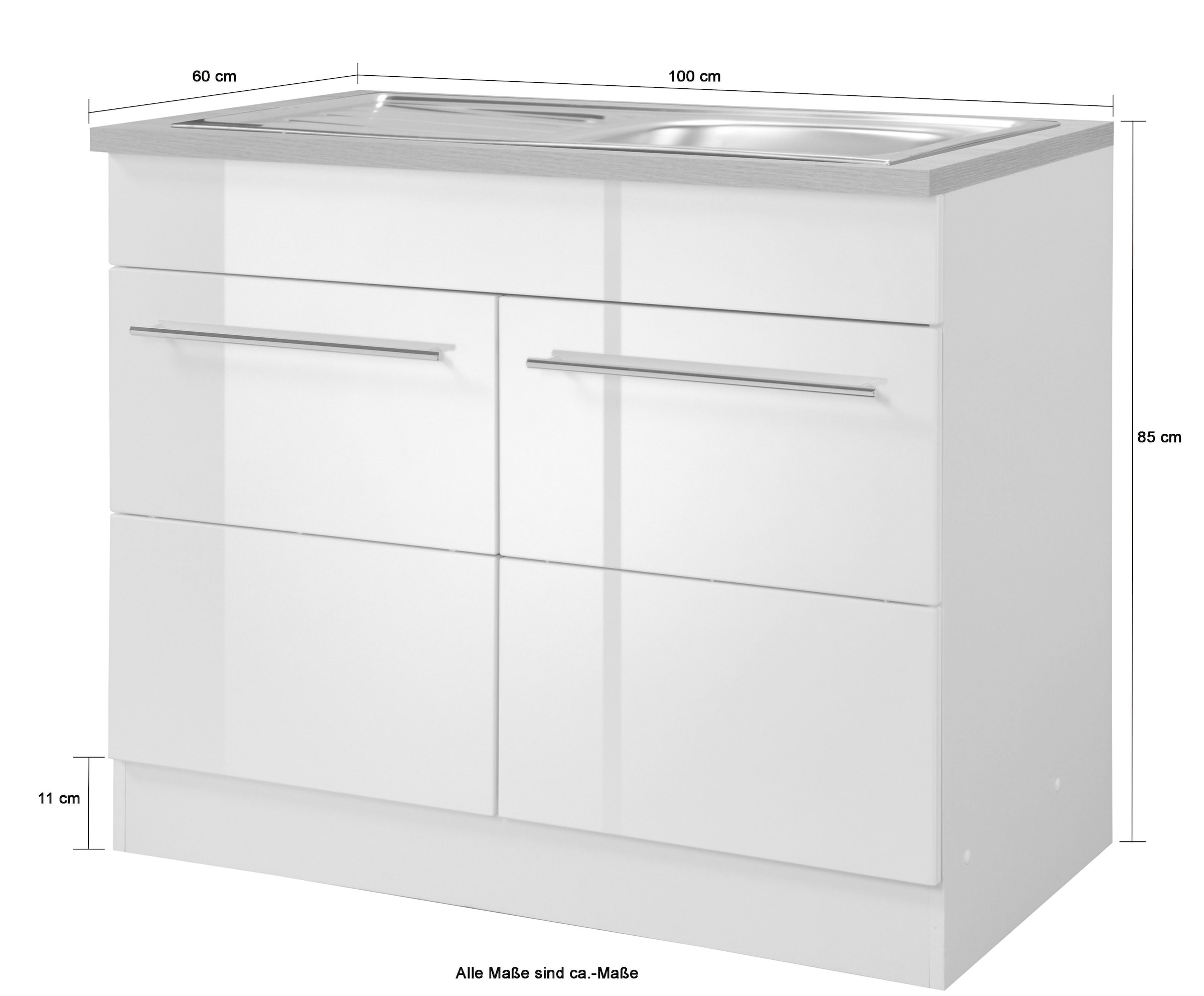 HELD MÖBEL Spülenschrank »Wien«, Breite 100 cm, inkl. Einbauspüle