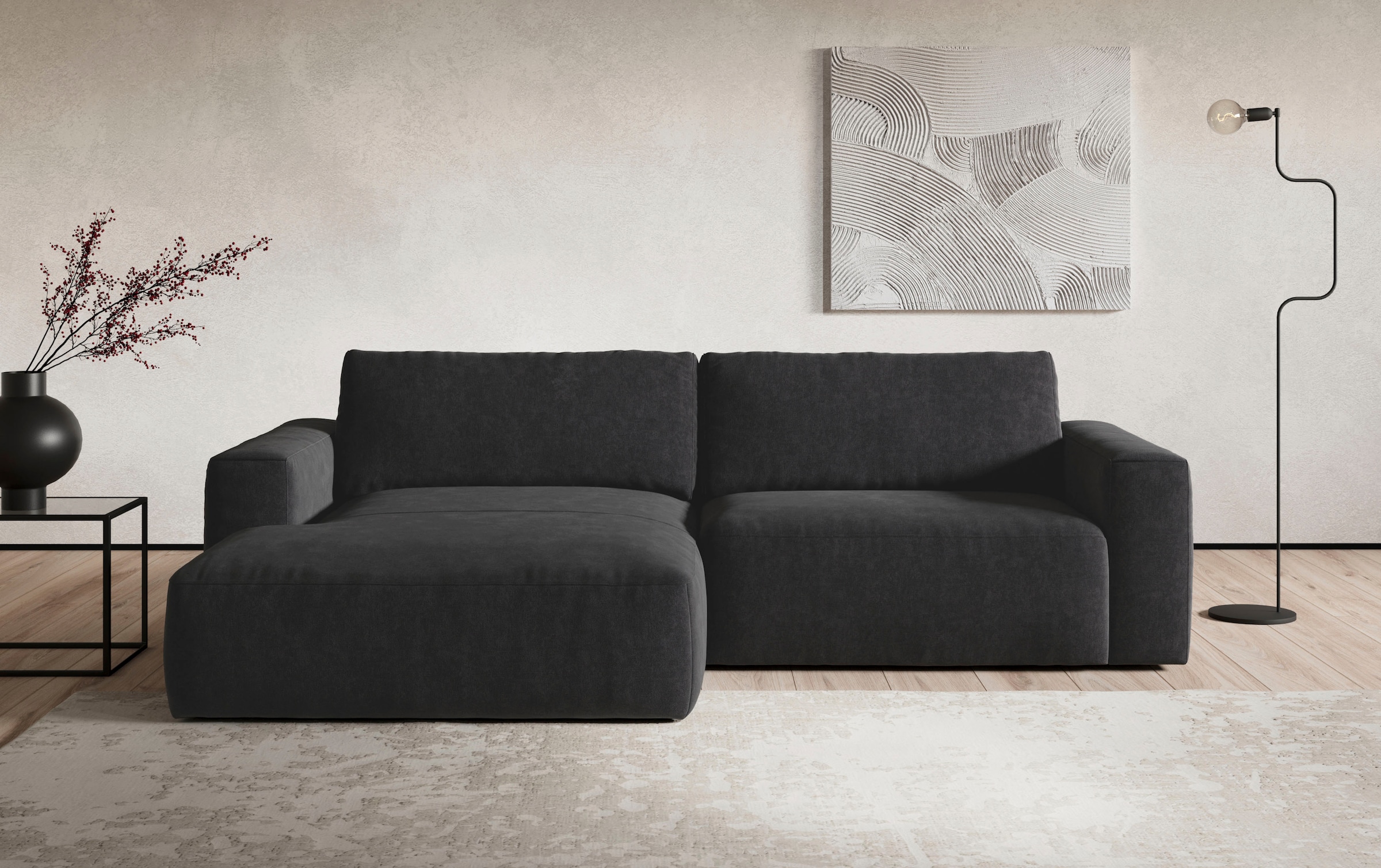 COTTA Ecksofa »Lasso L-Form, XL-Sofa«, mit breiter Recamiere im trendigen C günstig online kaufen