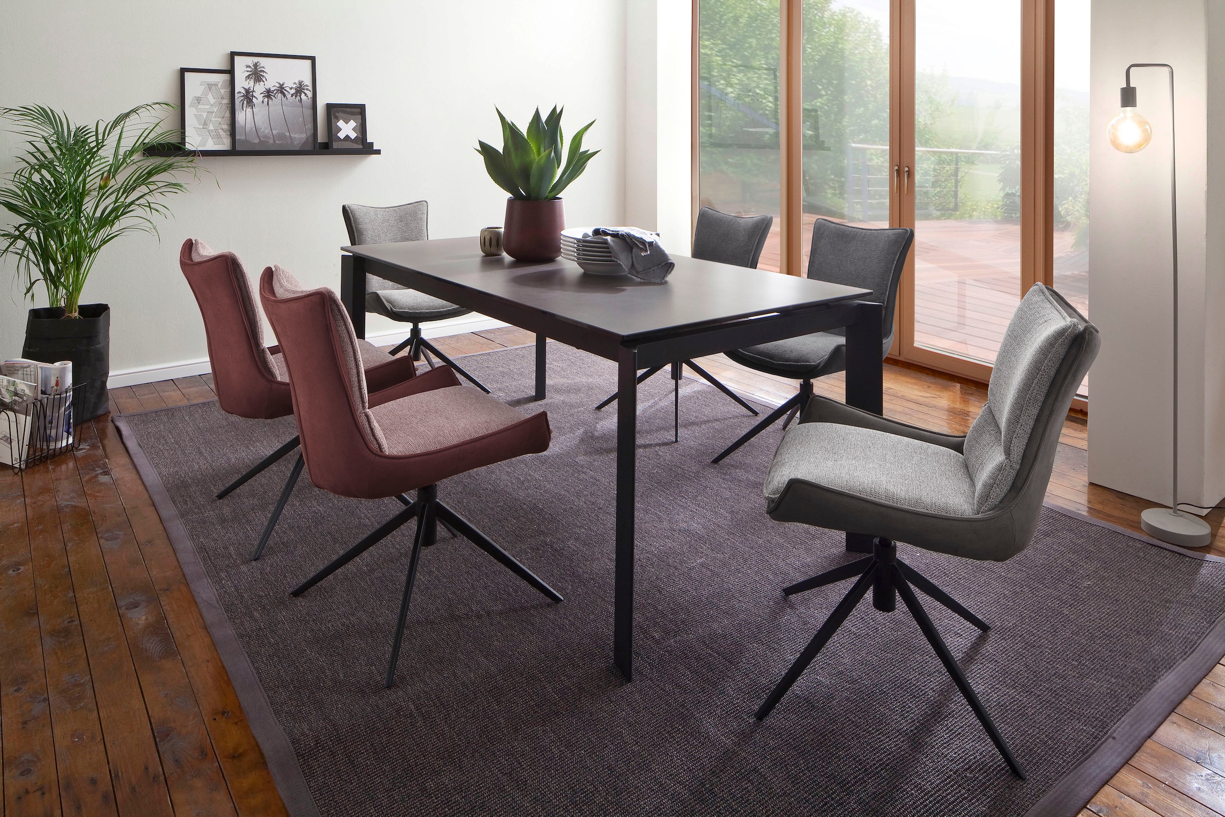 MCA furniture bestellen Esszimmerstuhl 360° bis drehbar Nivellierung, St., kg (Set), mit 120 »Kitami«, Stoffbezug, Raten 2 4-Fußstuhl auf