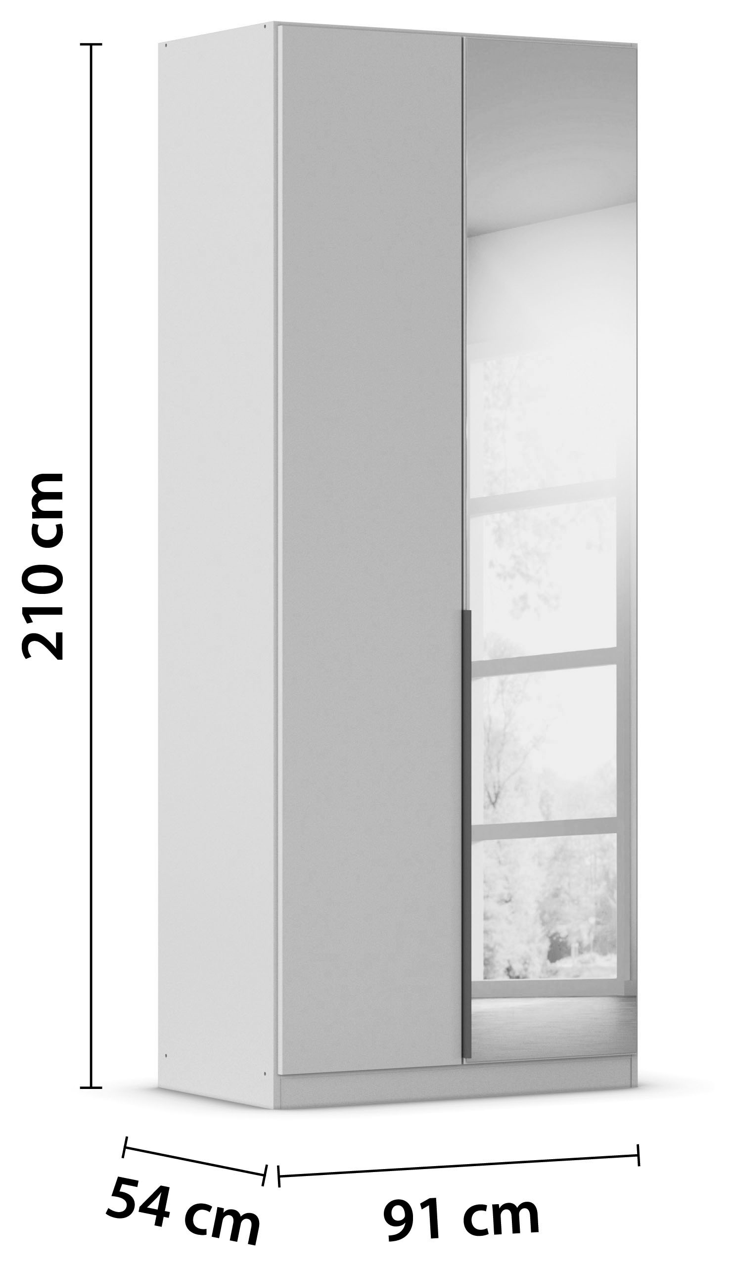 rauch Drehtürenschrank »Kleiderschrank Schrank Garderobe AGORDO mit Dekor- oder Hochglanzfront«, (in zwei Griff-Farben), durchdachte Innenausstattung, in 6 Breiten und 2 Höhen MADE IN GERMANY