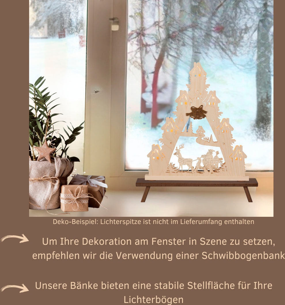 Weigla Schwibbogen-Fensterbank »Weihnachtsdeko«, aus Buchenholz, Tiefe ca. 7,5 cm