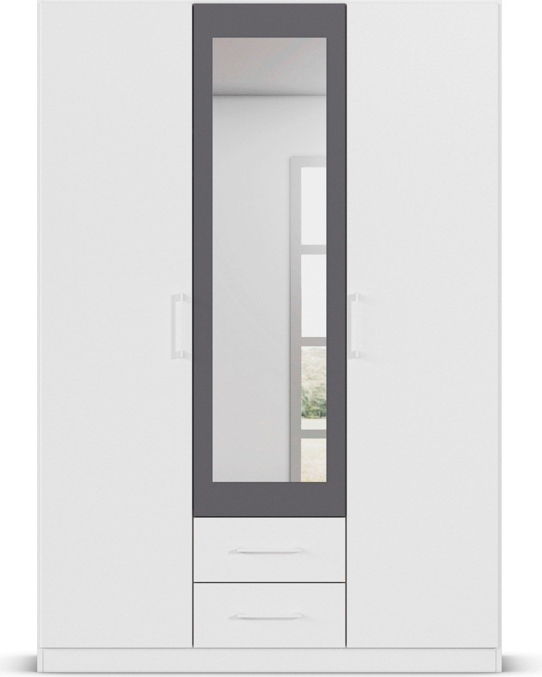 rauch Drehtürenschrank »Kleiderschrank Schrank Garderobe KREFELD optional mit Spiegel«, mit 3 Griff-Varianten, inkl. praktischen Schubladen MADE IN GERMANY