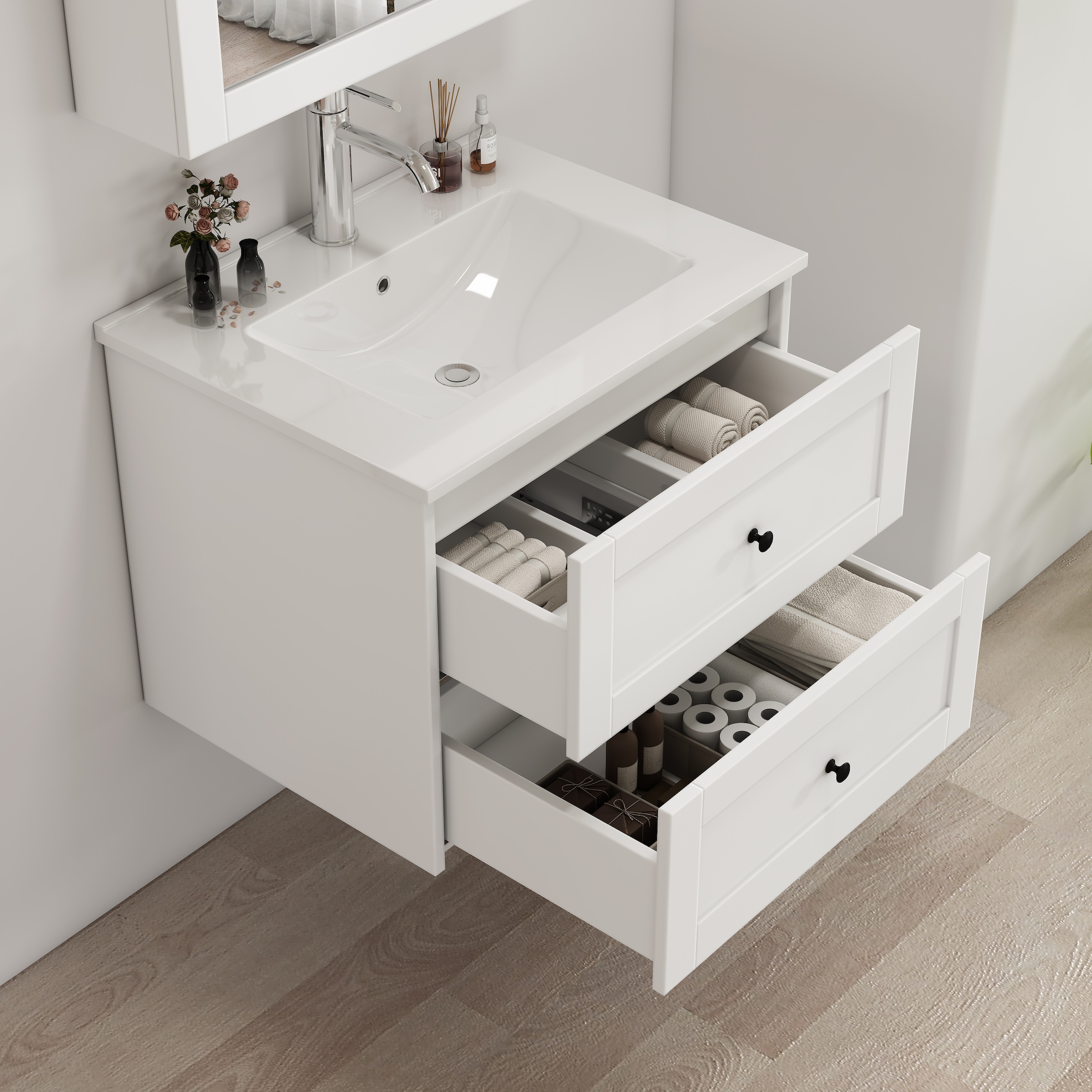 welltime Waschtisch »Rotterdam« Badmöbel inkl. Keramikwaschbecken, in verschiedenen Breiten erhältlich