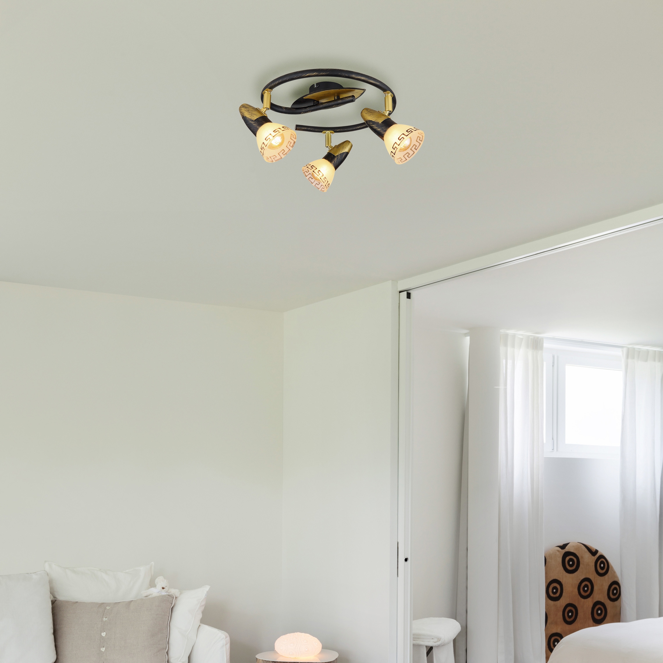GLOBO LIGHTING Deckenstrahler »NOVARA«, Leuchtmittel E14 | ohne Leuchtmittel, Deckenspot/goldfarben/Wohnzimmer/Flur/ø: 300mm