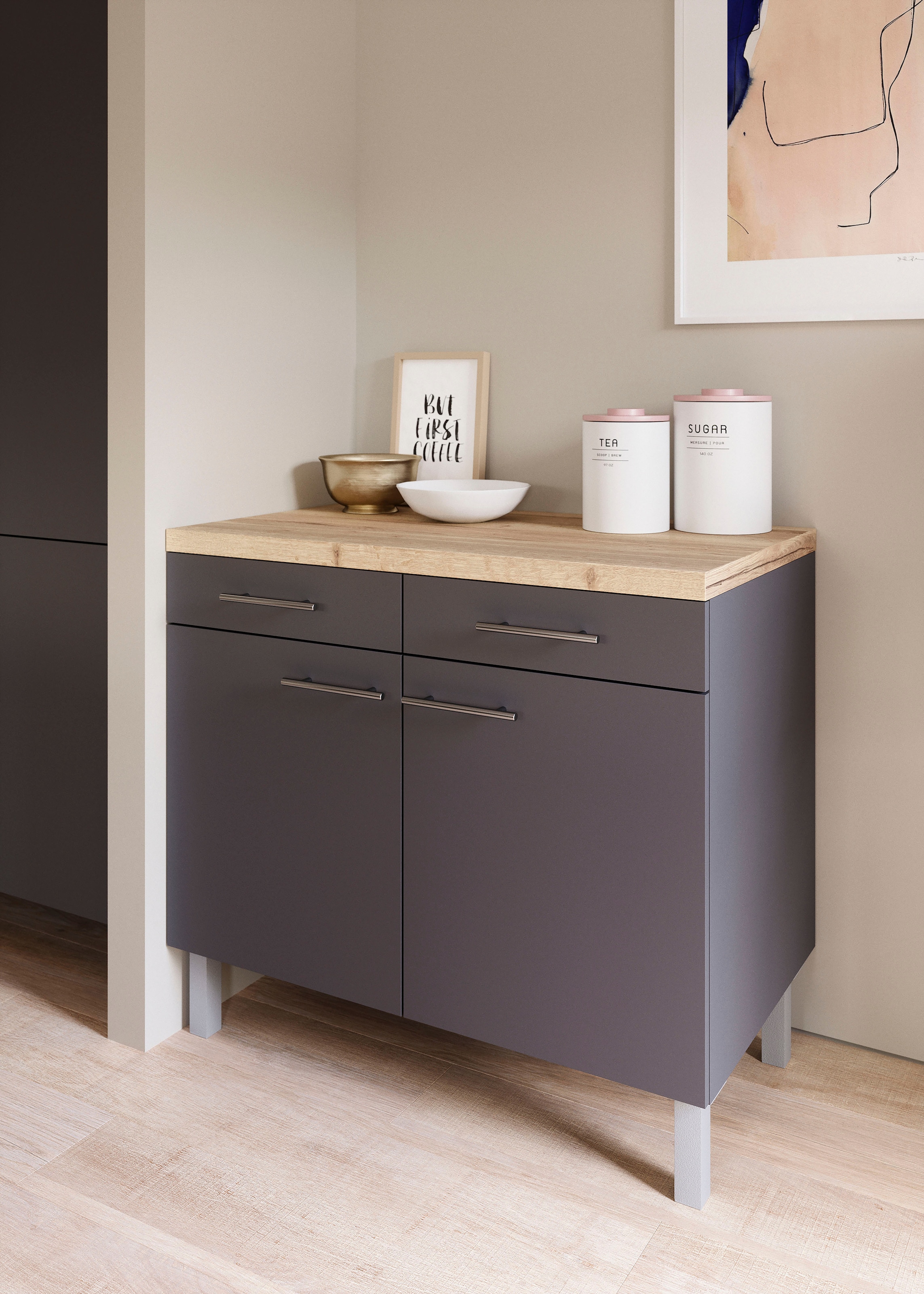 OPTIFIT Unterschrank Breite 100 cm, 2 Türen, 2 Schubkästen