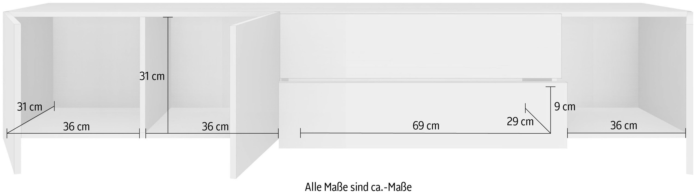 borchardt Möbel Lowboard »Vaasa«, Breite 190 cm, nur hängend auf Rechnung  kaufen