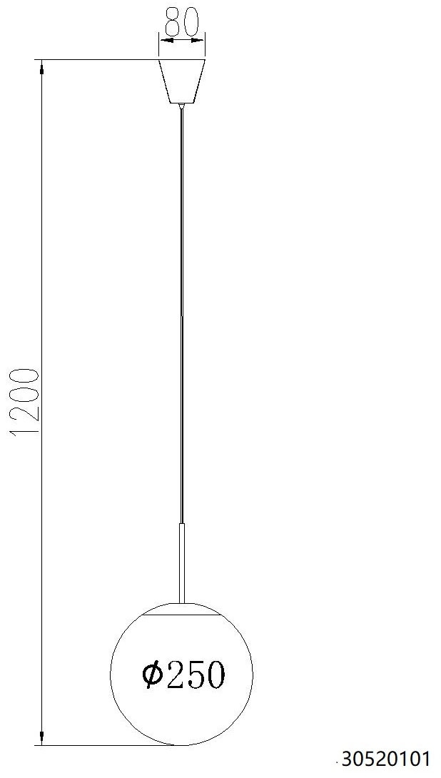 NOWA Pendelleuchte »KOP«, 1 flammig, Leuchtmittel E27 | ohne Leuchtmittel, Hängeleuchte, Hängelampe, Glaskugel opal, alabaster Optik