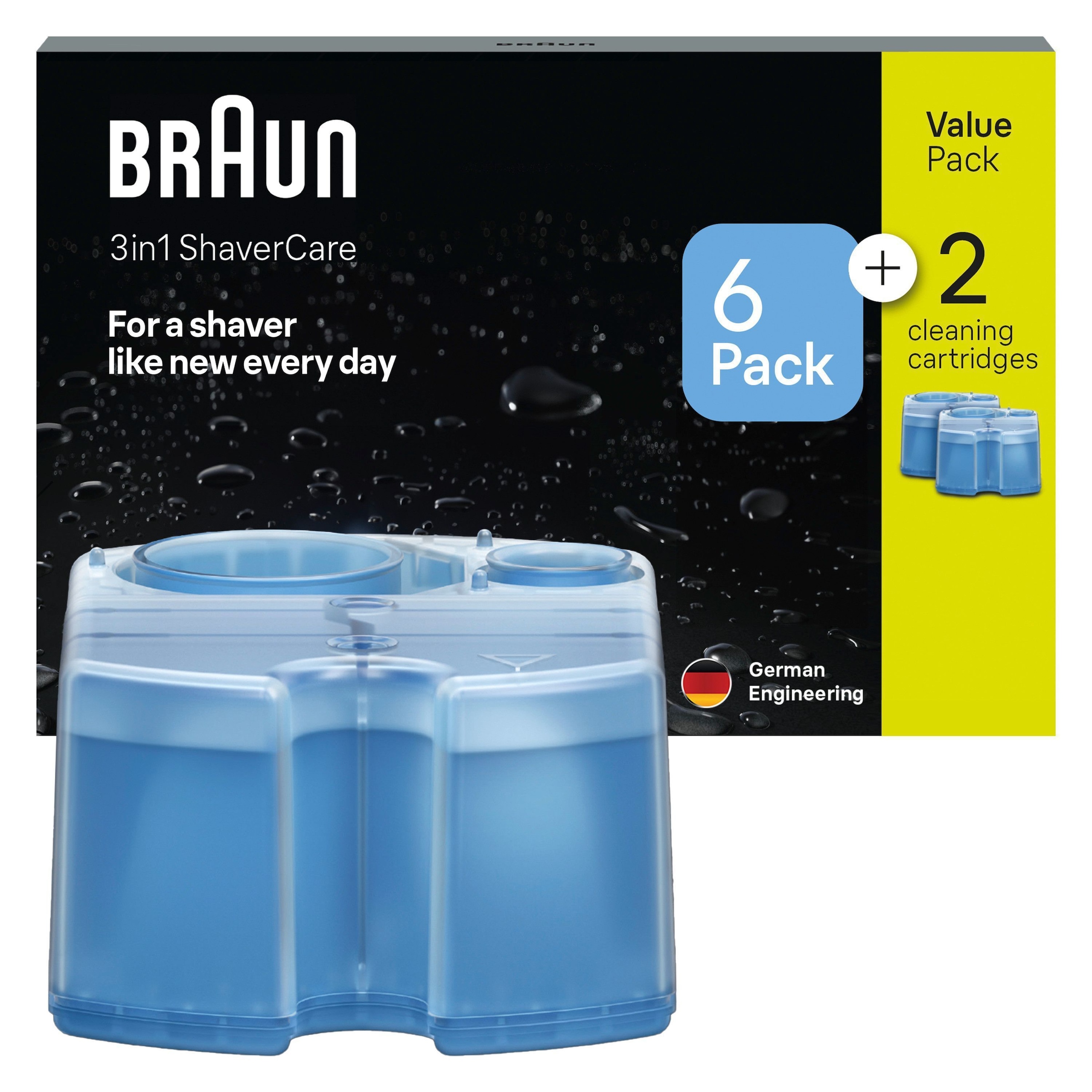 Braun Elektrorasierer Reinigungslösung »3-in-1 ShaverCare Reinigungskartuschen«, reinigt 10x besser als Wasser, mit Zitrusduft