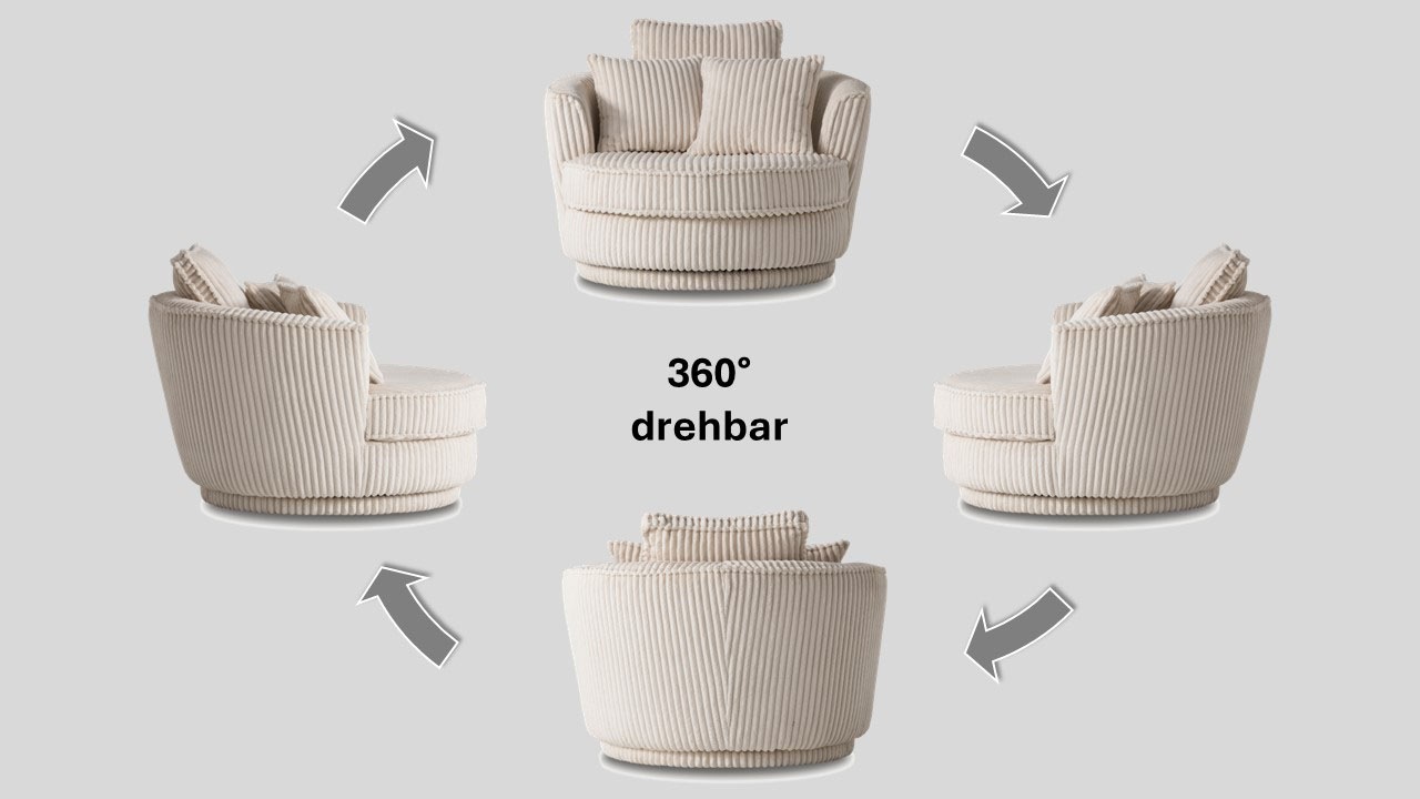 Leonique Drehsessel »MAISIE, Love Seat,Lese-Sessel,Sessel-Set, mit Hocker« günstig online kaufen
