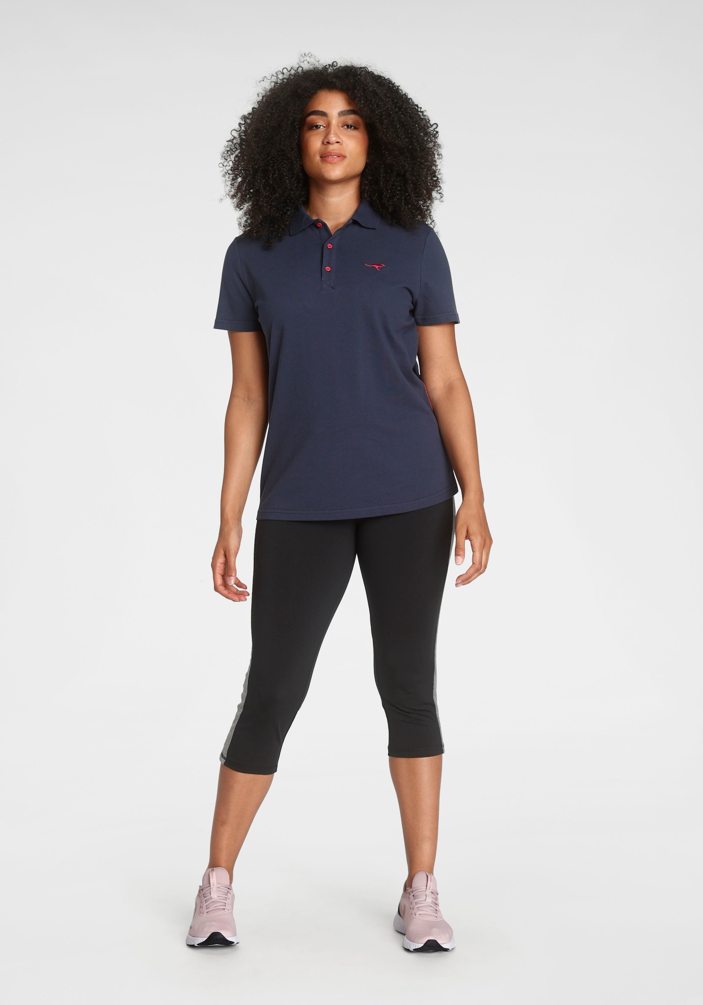 KangaROOS Poloshirt Kurzarm,  unifarben,  Polokragen,  aus Baumwolle, große Größen