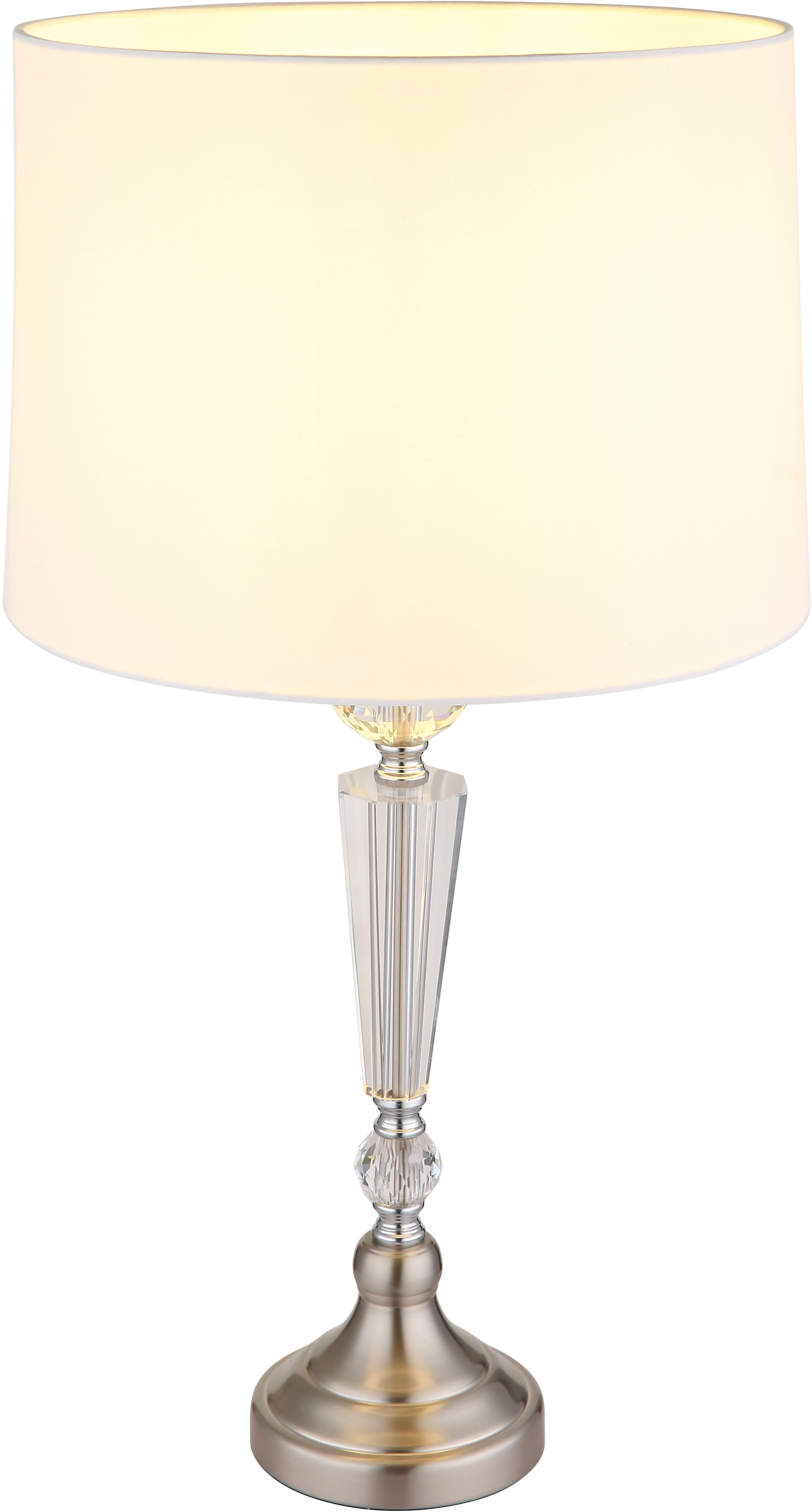 GLOBO LIGHTING Tischleuchte »ARRO«, Leuchtmittel E27 | ohne Leuchtmittel, Tischlampe/Schlafzimmer/Wohnzimmer/Textil weiß