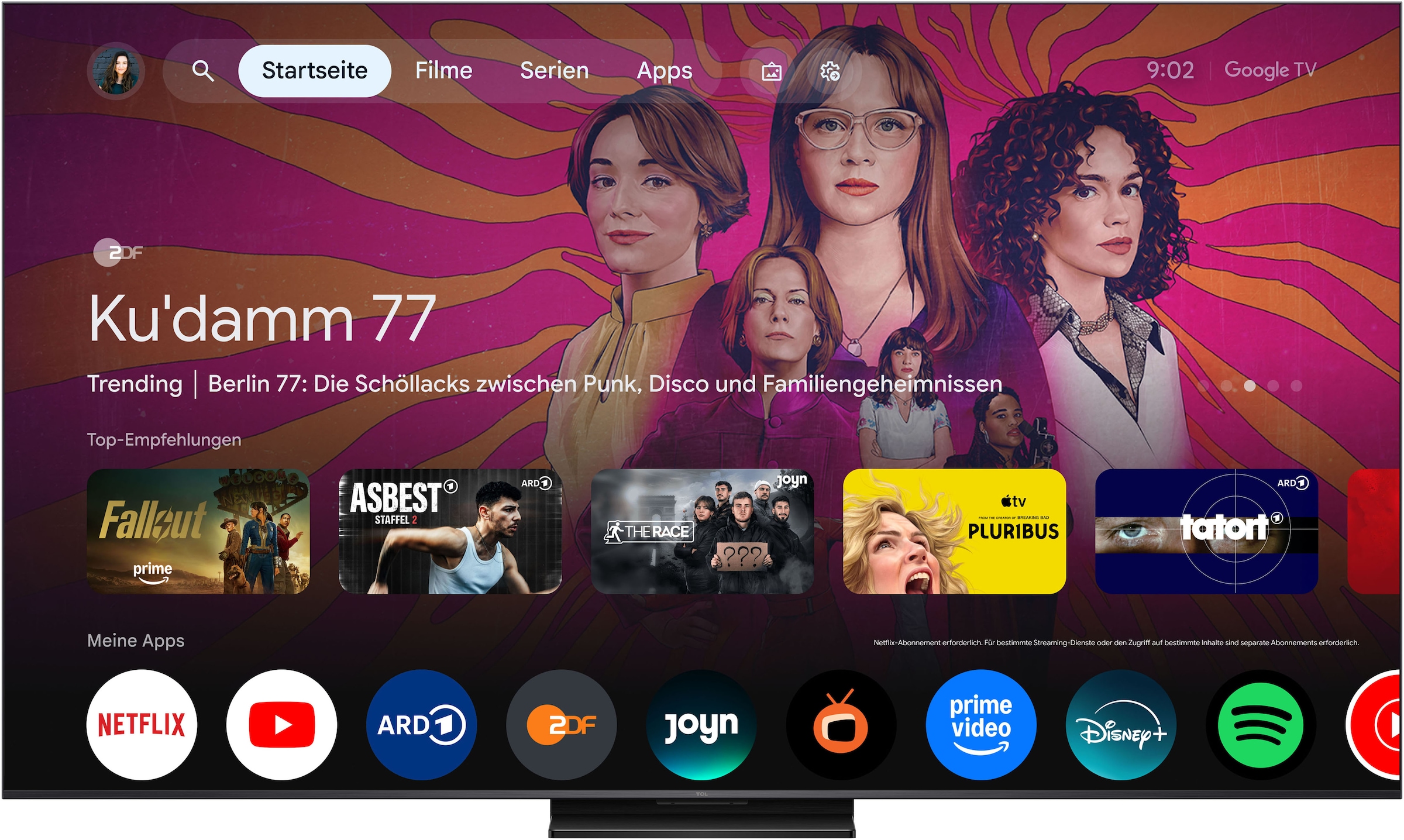 TCL QLED Mini LED-Fernseher »75Q7D ProX1« 189 cm/75 ″