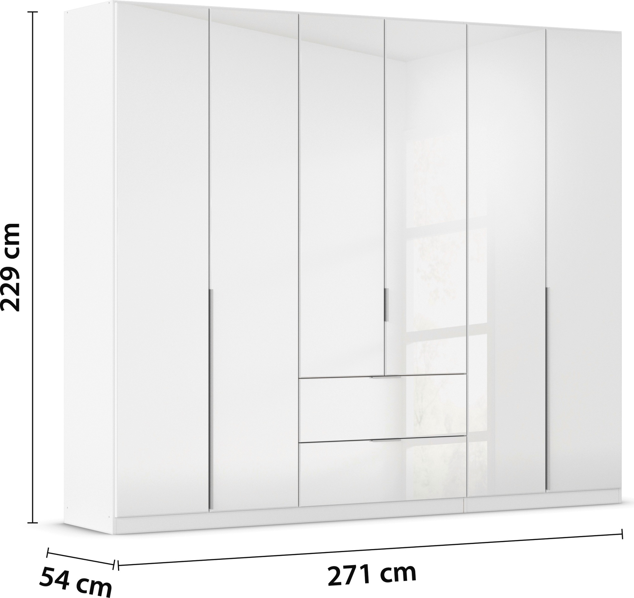 rauch Drehtürenschrank »Kleiderschrank Kleiderschränke Schrank Garderobe AGORDO mit Glasfront«, mit Außenschubkästen, in 6 Breiten und 2 Höhen MADE IN GERMANY