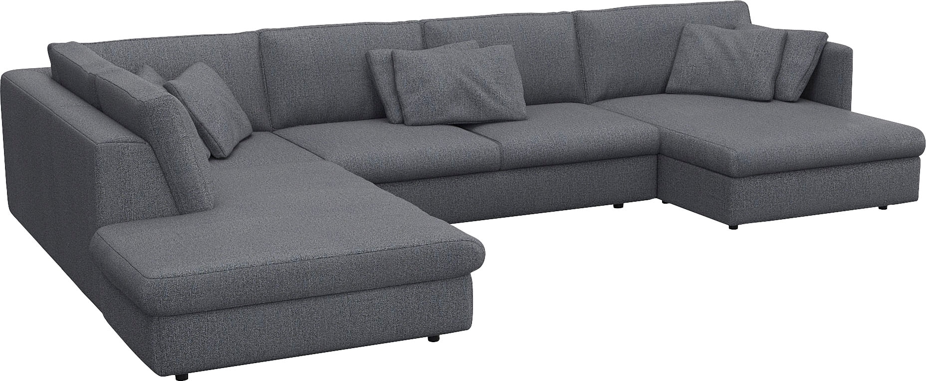 FLEXLUX Wohnlandschaft »Lovane, u-Form, bequem und komfortabel«, Weich & anschmiegsam, große Sitztiefe auf Kaltschaum, Dekokissen inkl.
