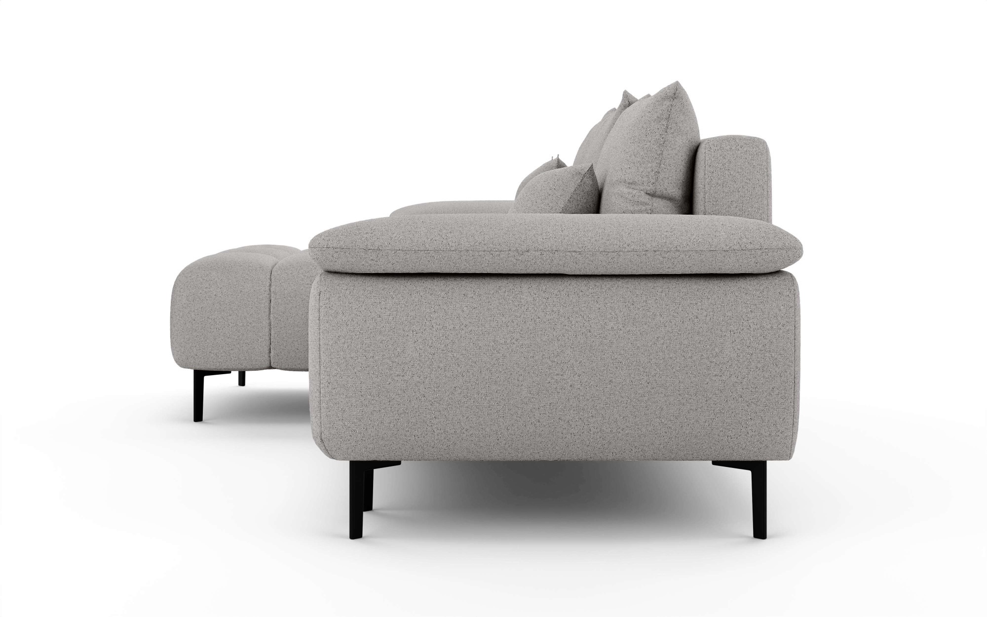 INOSIGN Ecksofa »DROMARA Schlafsofa mit Bettkasten, Maße: B/T/H 277/141/91 cm«, L-Form mit Recamiere rechts/links bestellbar, Wellenunterfederung