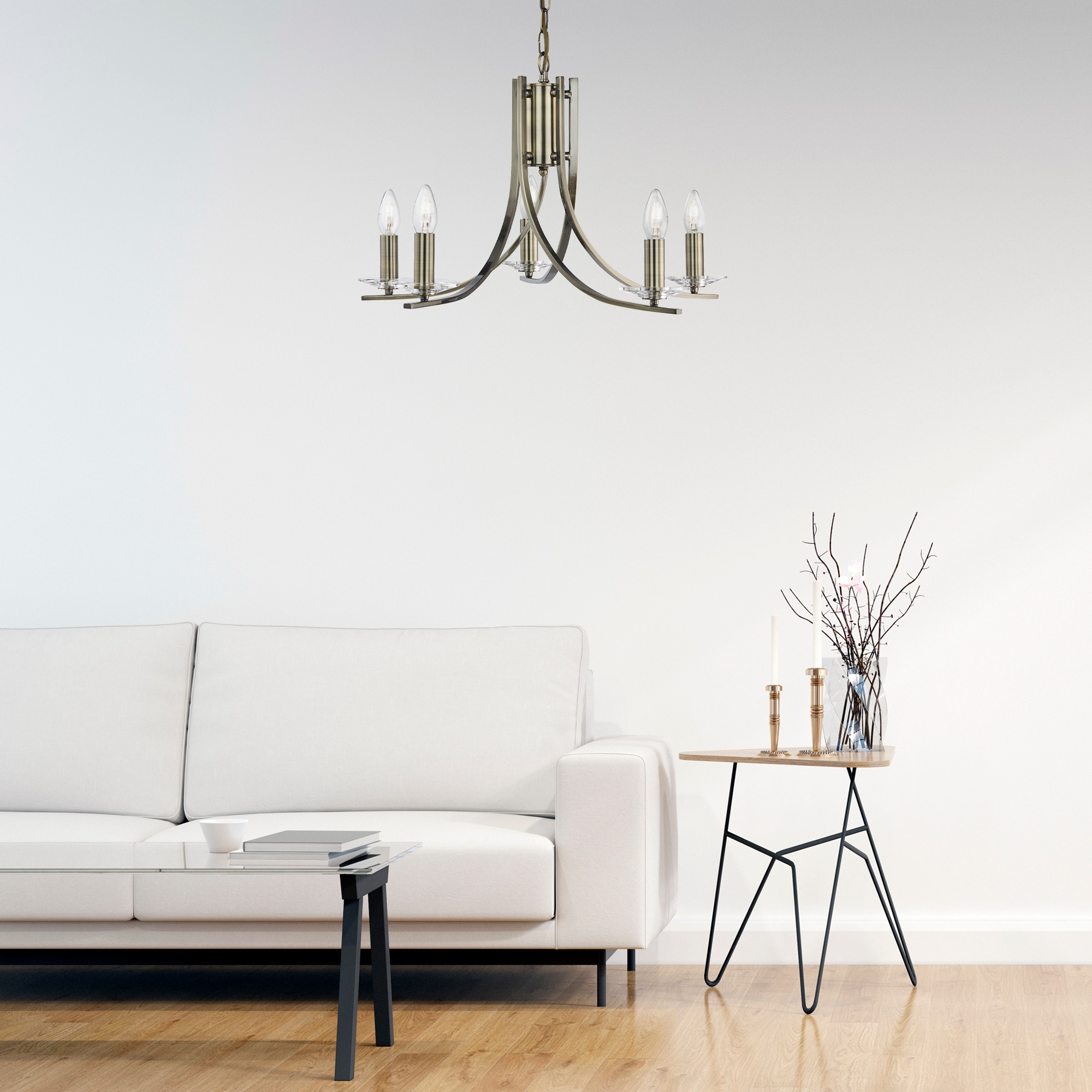 Searchlight Kronleuchter »Hängeleuchte Ascona, 5-flammig«, 5 flammig, Leuchtmittel E14 | ohne Leuchtmittel, Elegante Optik