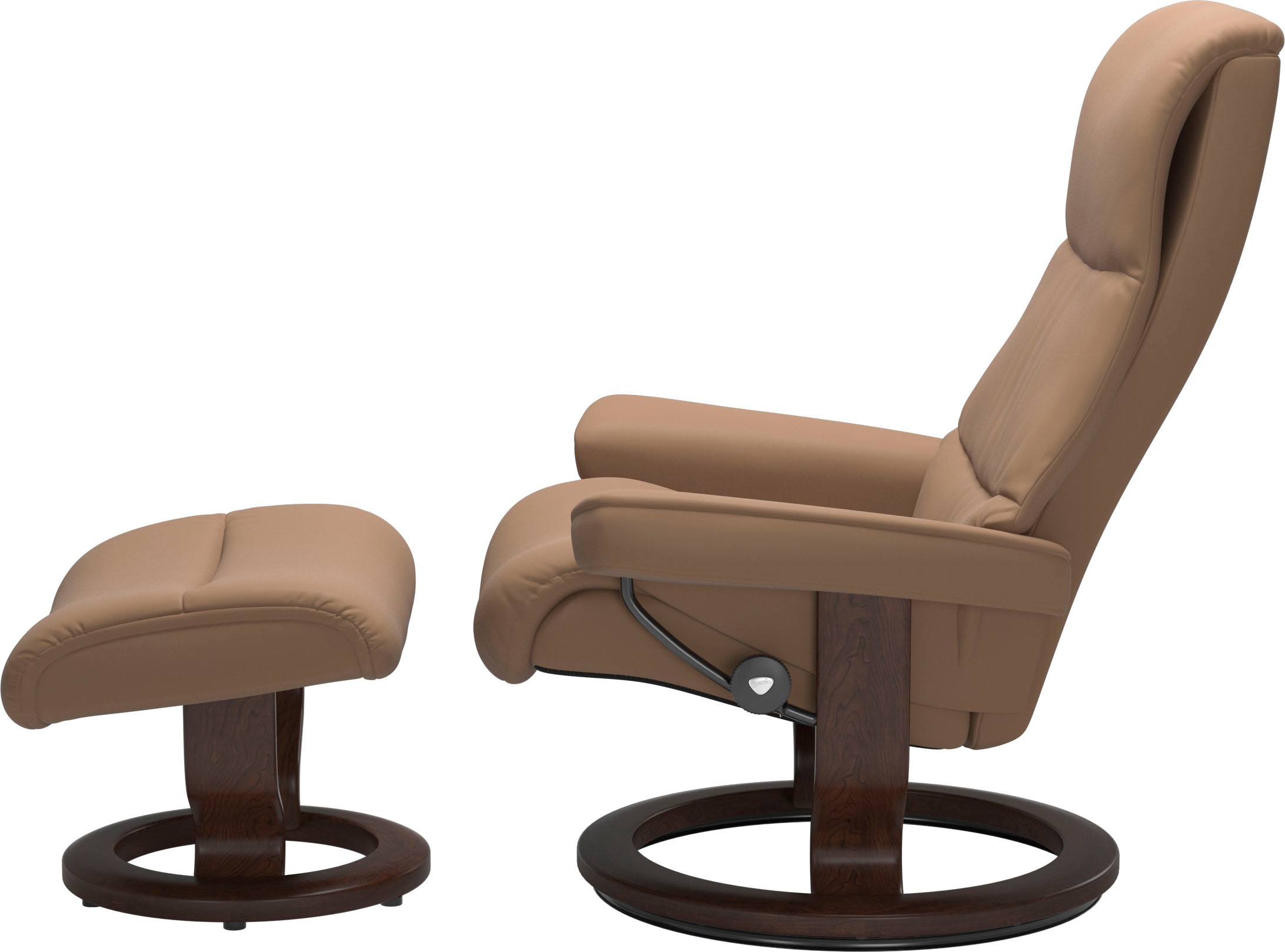 Stressless® Relaxsessel »View«, (Set, Relaxsessel mit Hocker), mit Classic Base, Größe M,Gestell Braun
