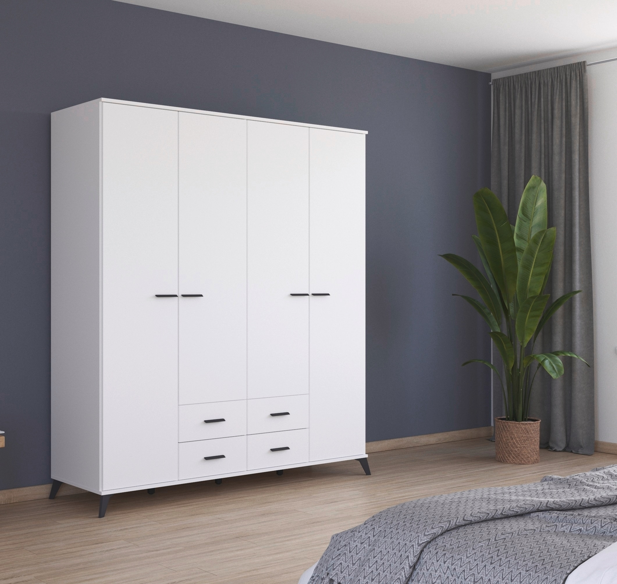 rauch Drehtürenschrank »Lucena«, mit schräg ausgestellten Füßen im Monochrom-Stil